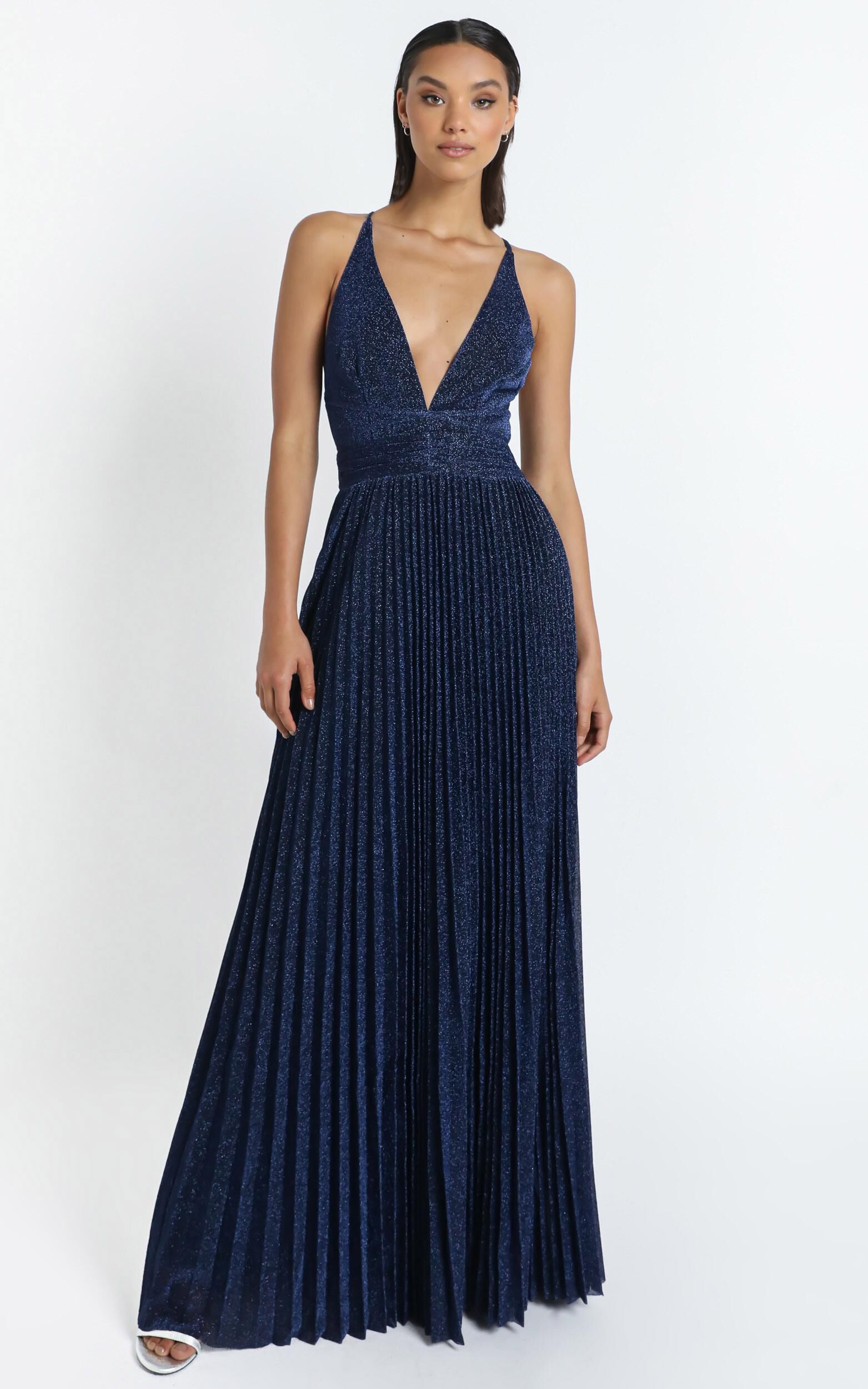 promenade maxi dress in navy