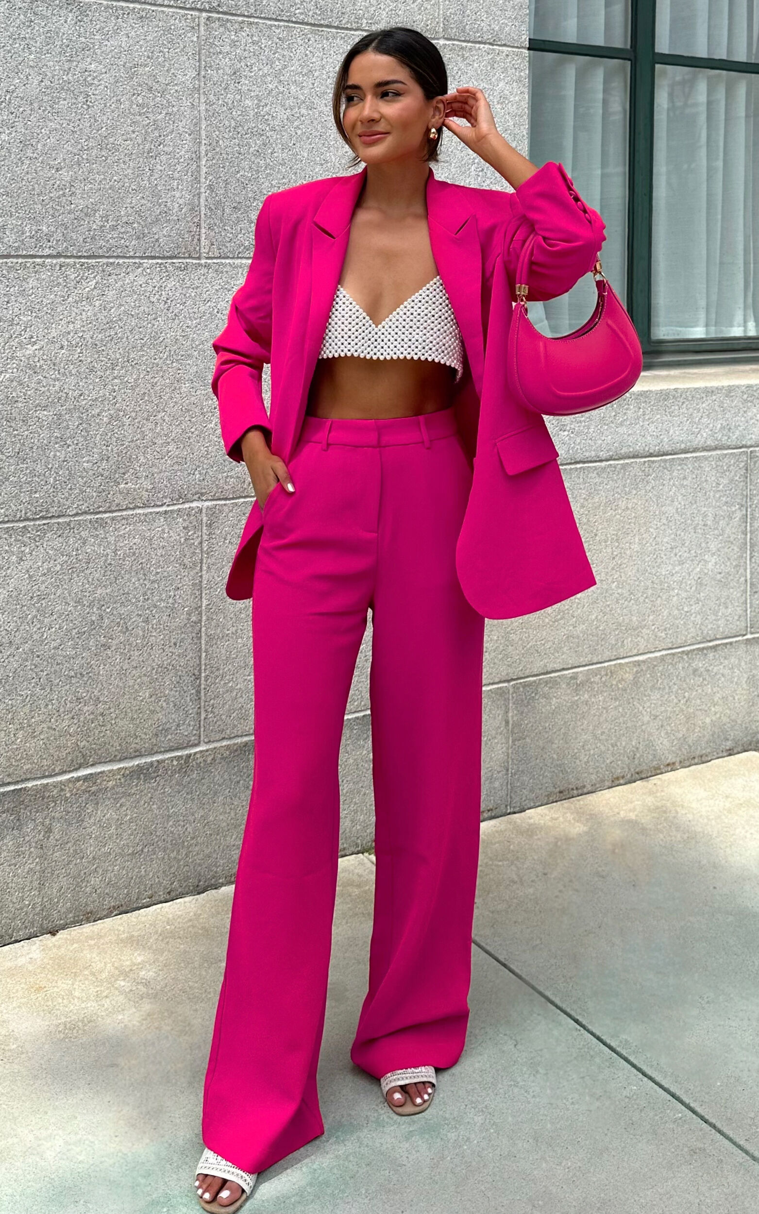 b.young Wide Leg Pink Jeans