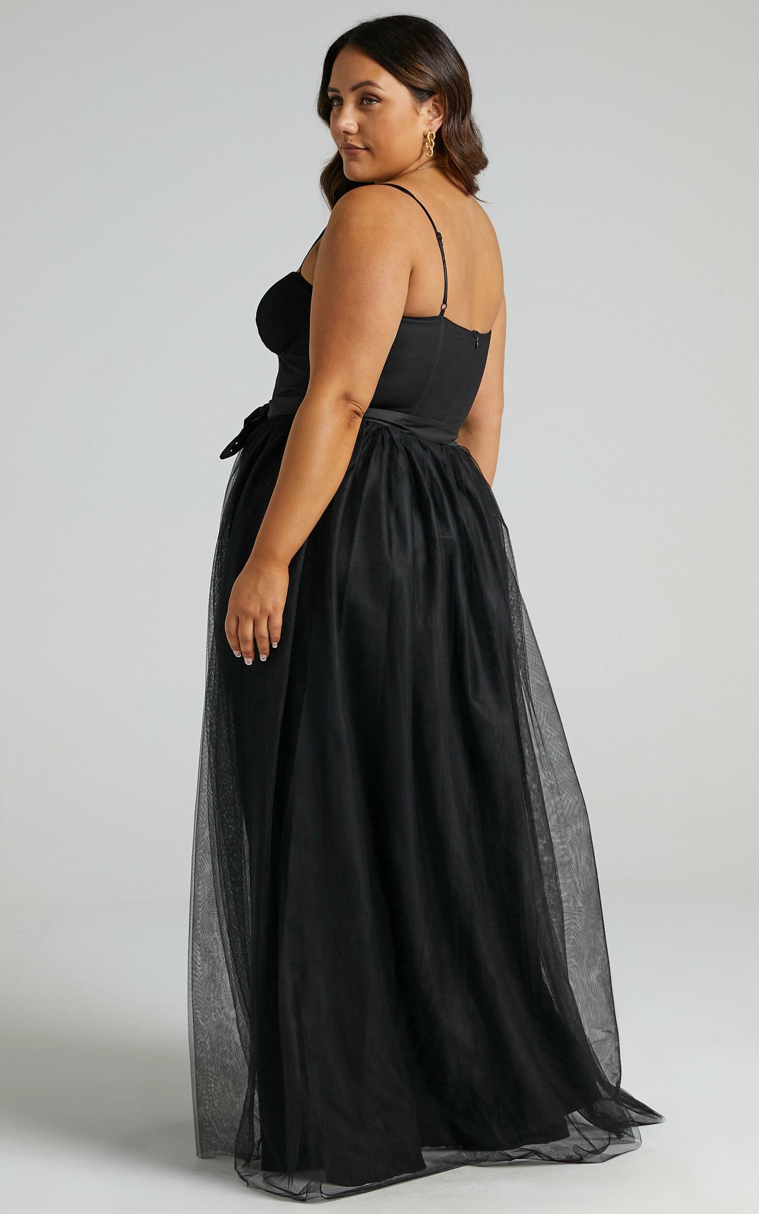 At The Altar Tulle Maxi Dress In Black | Showpo