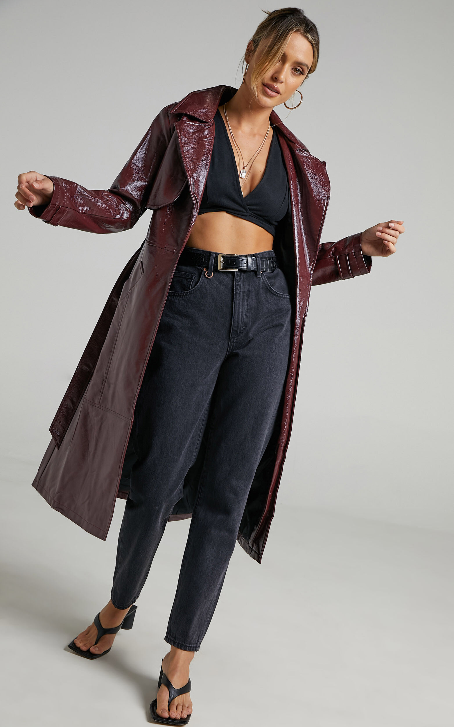 Unsolved Mystery Trench Coat in Aubergine | Showpo