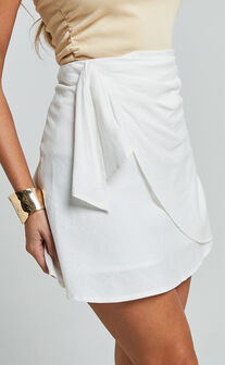 Chevy Mini Skirt - Wrap Skirt in White
