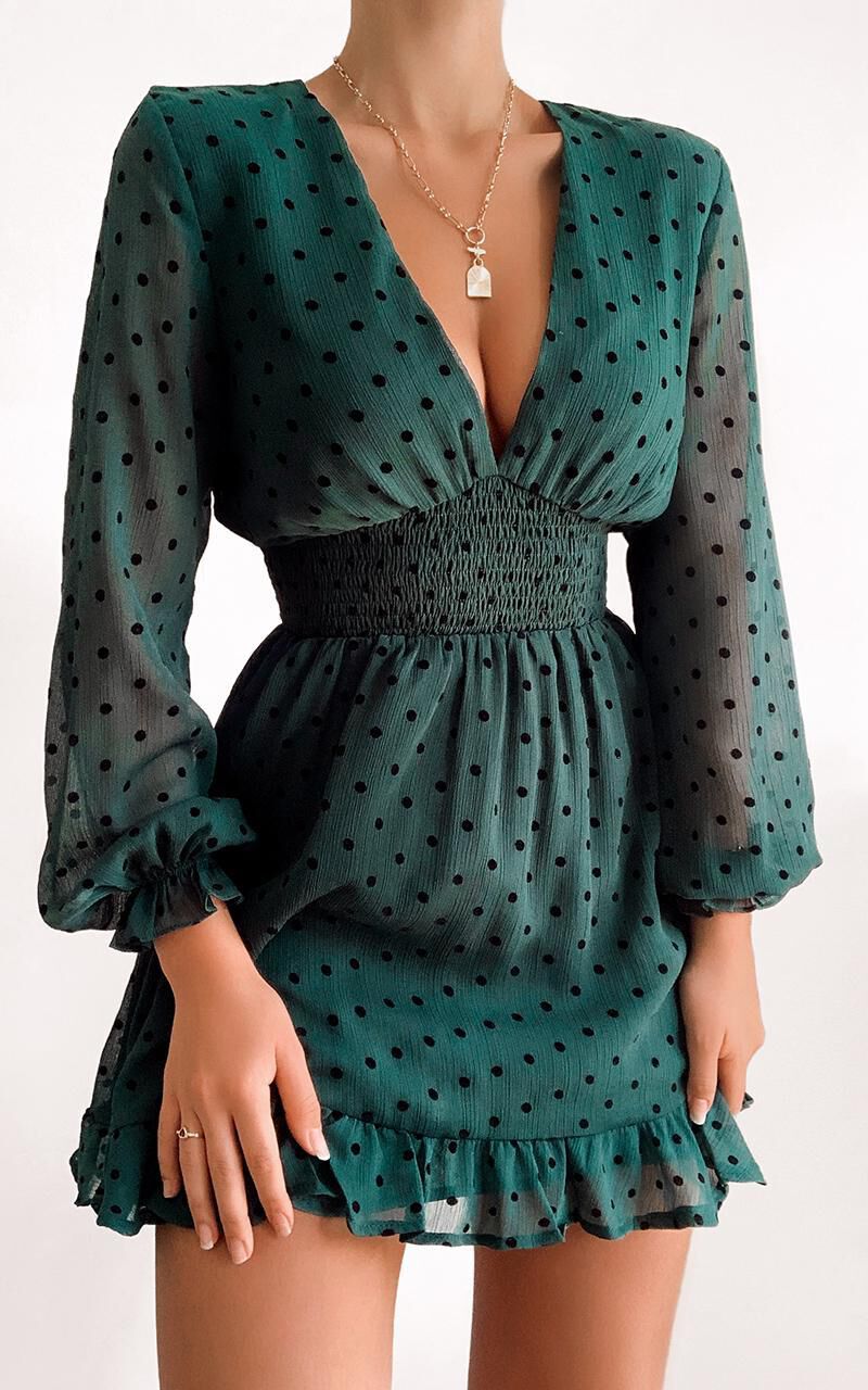 green going out dress