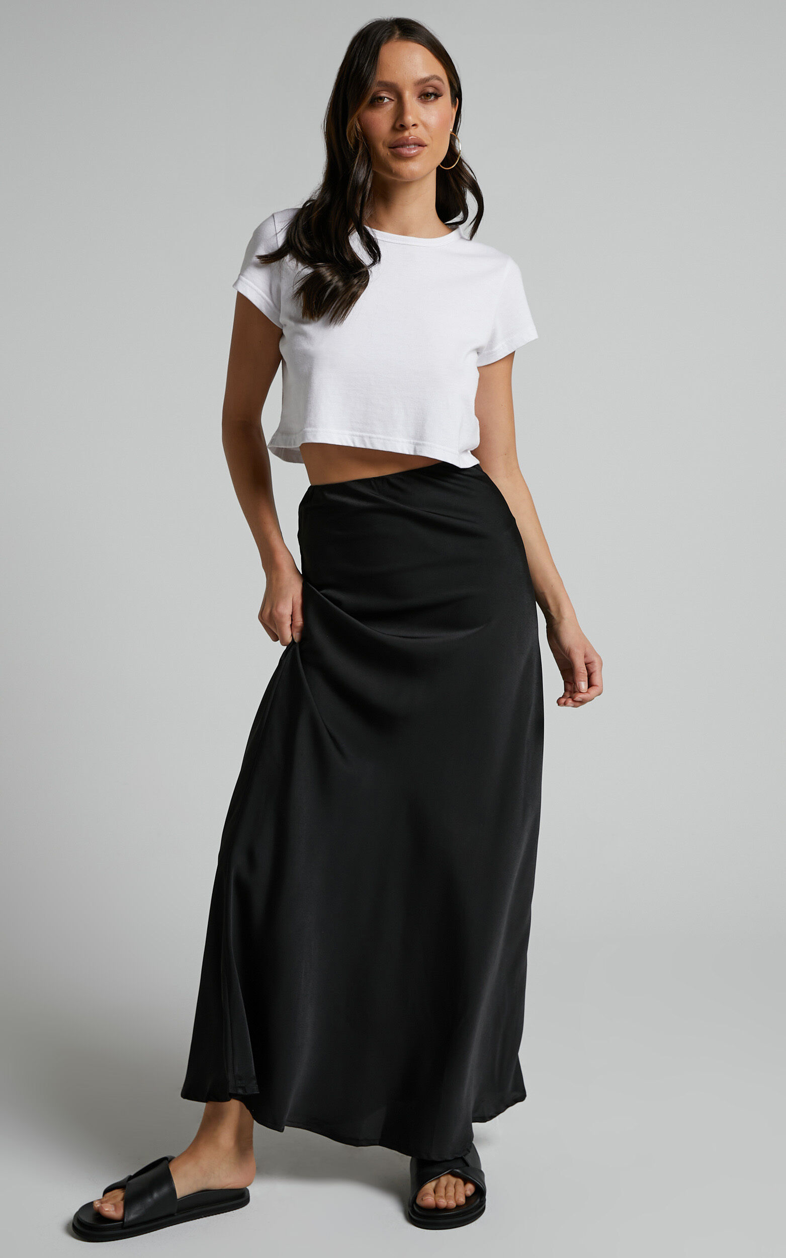 Women's Plus Black Print Plisse Midi Skirt - Size 12