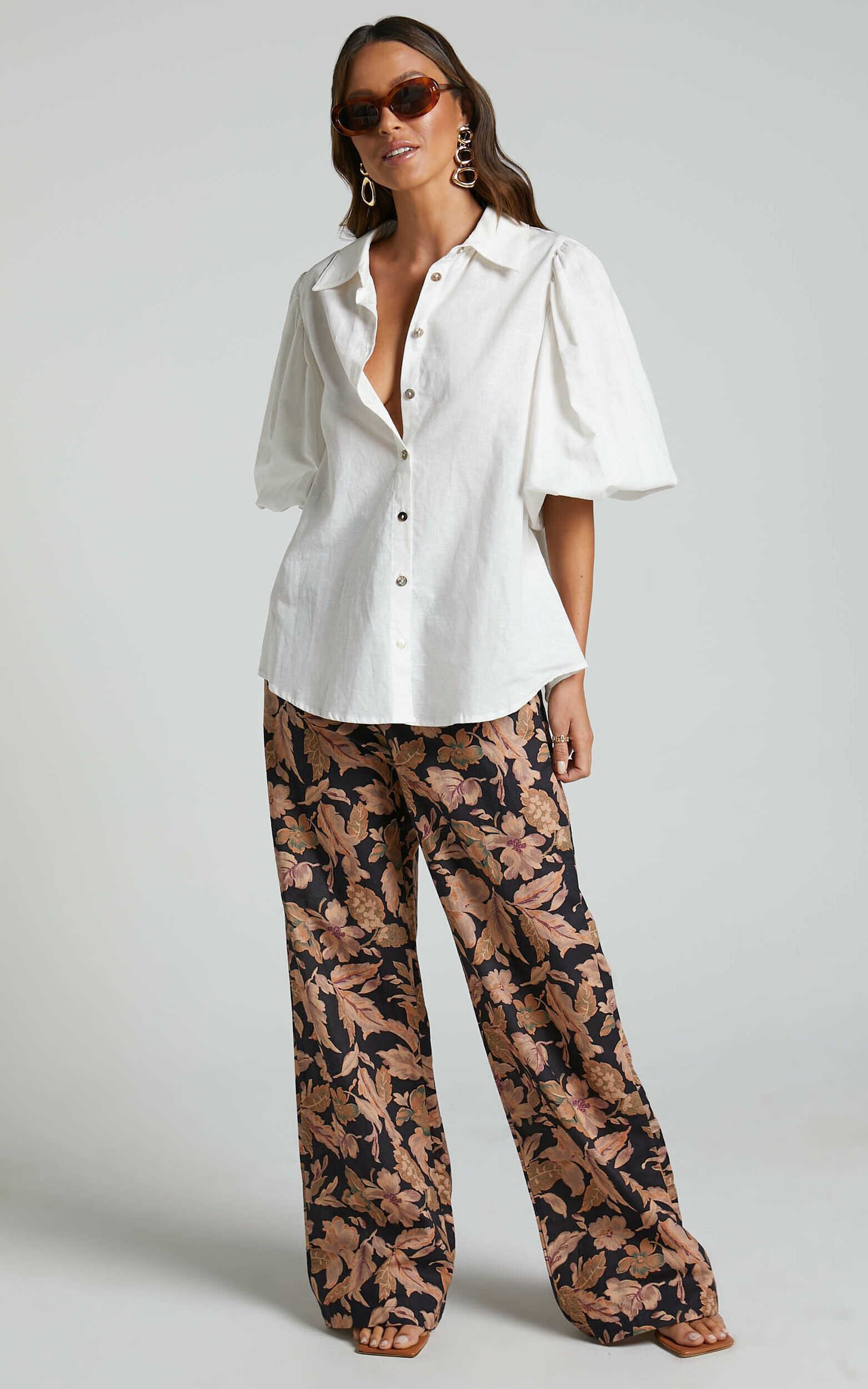 Showpo | Briannon Shirt - Long Sleeve Fitted Collared Button Up Shirt in White