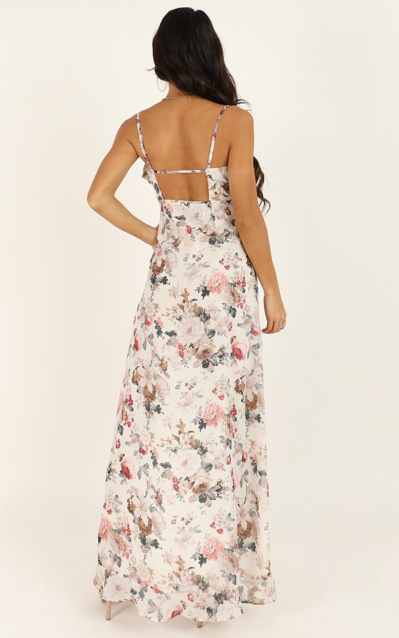 So Clumsy I Am Falling In Love Dress In White Floral | Showpo