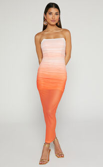 Brunita Midi Dress - V Neck Low Scoop Back Slip Dress in Charcoal Marble