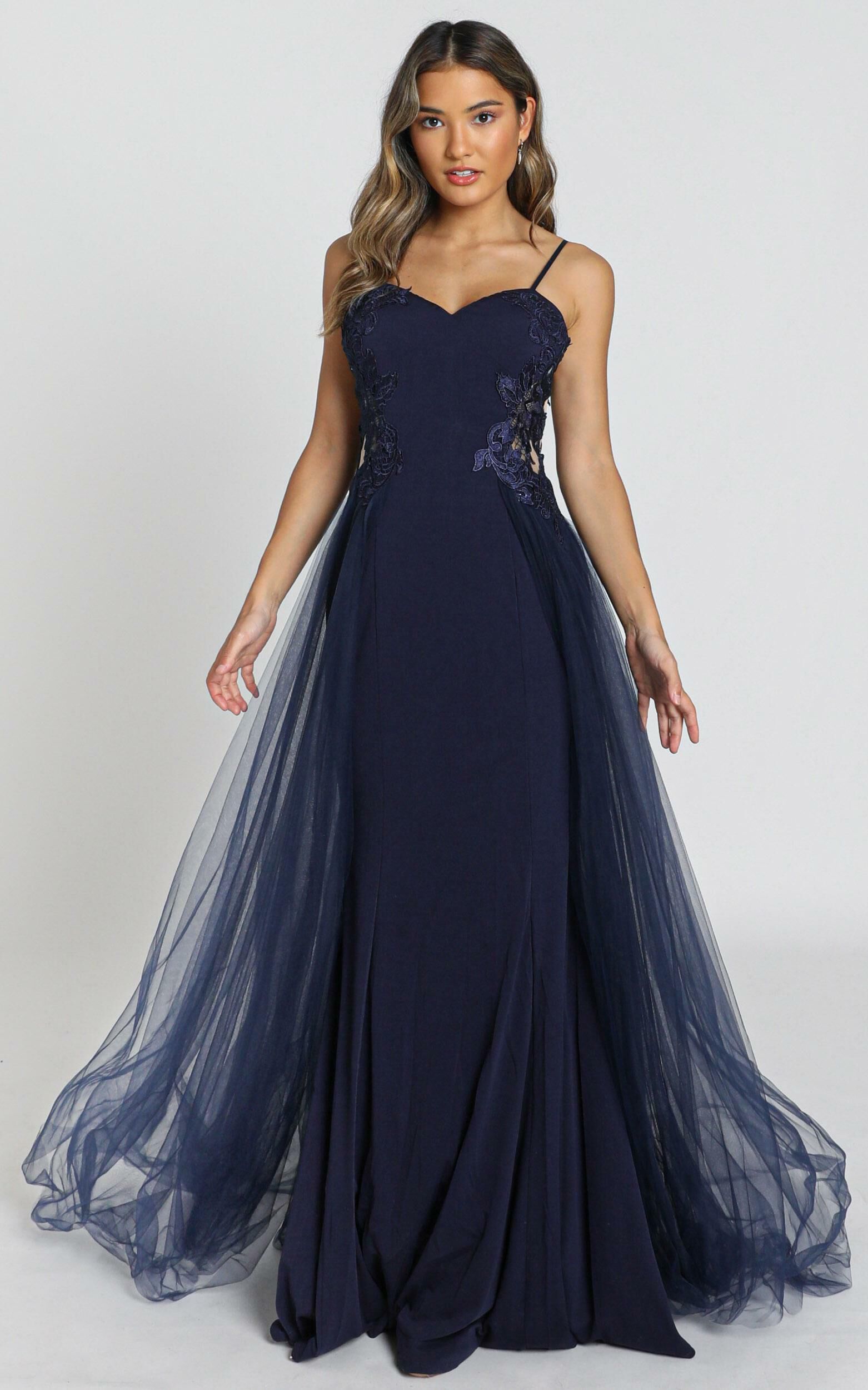 promenade maxi dress in navy