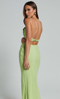 Ceryn Two Piece Set - Pleated Strapless Cowl Back Top and Pants in