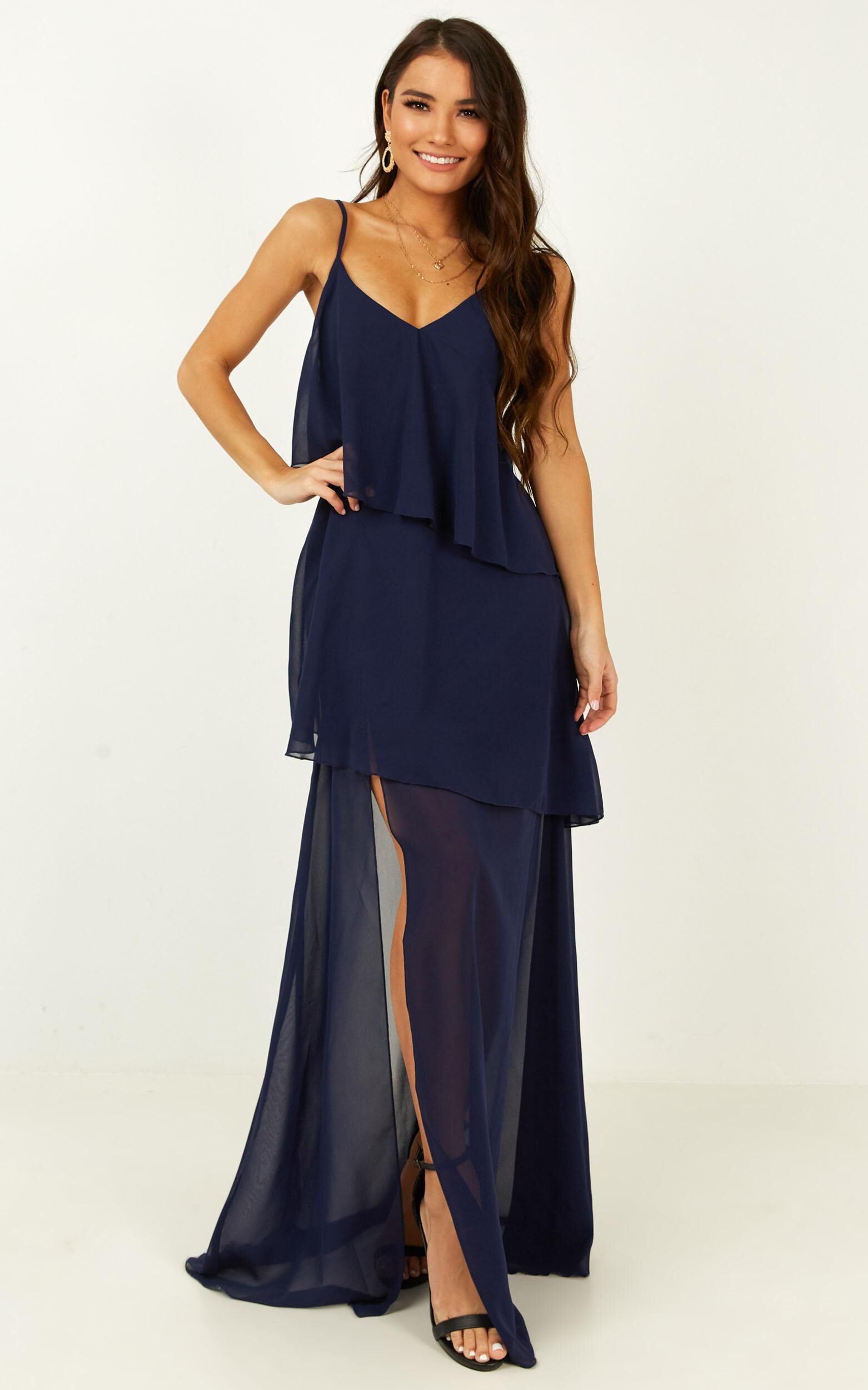 promenade maxi dress in navy