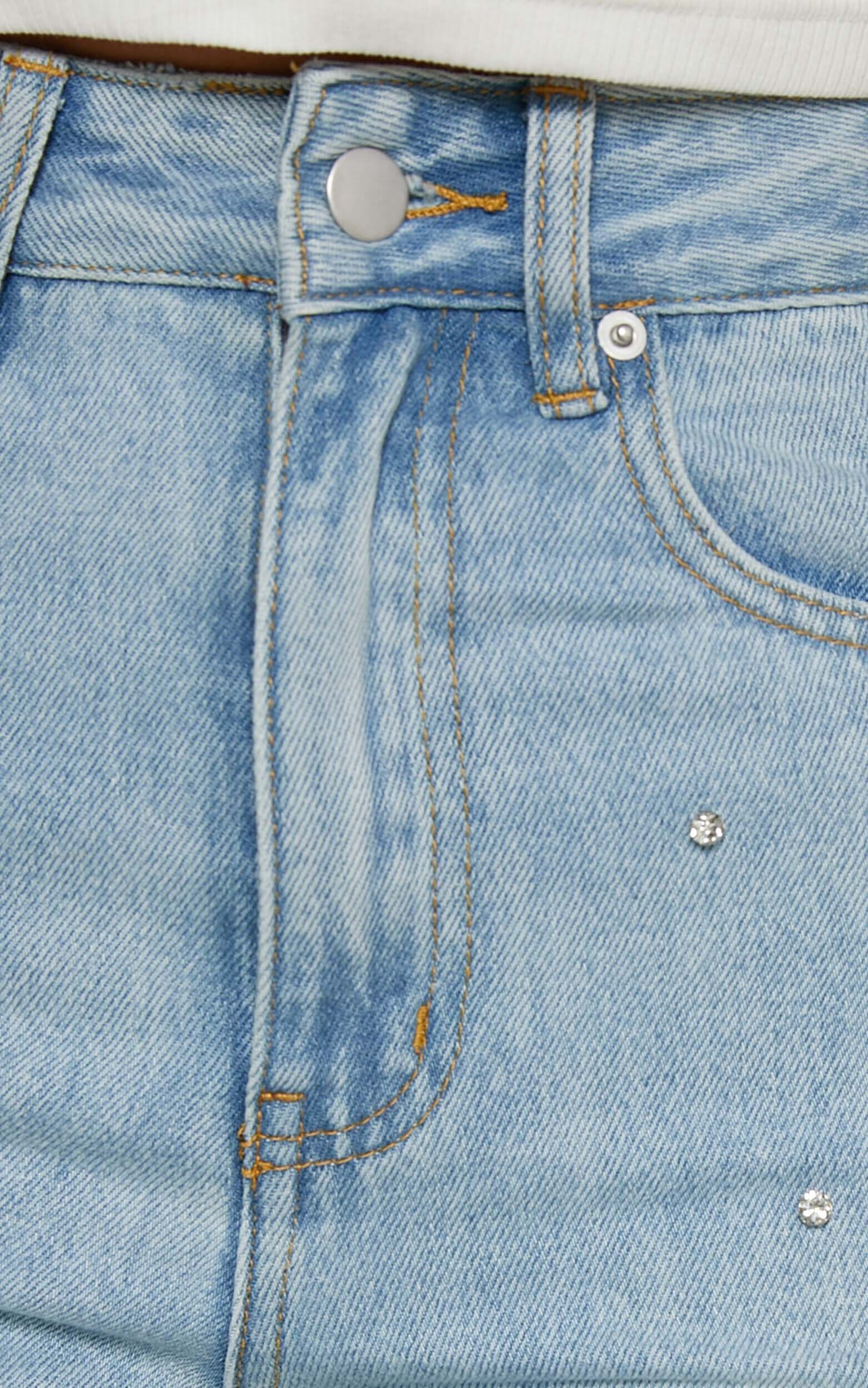 Cato Scattered Rhinestone Jeans - Blue