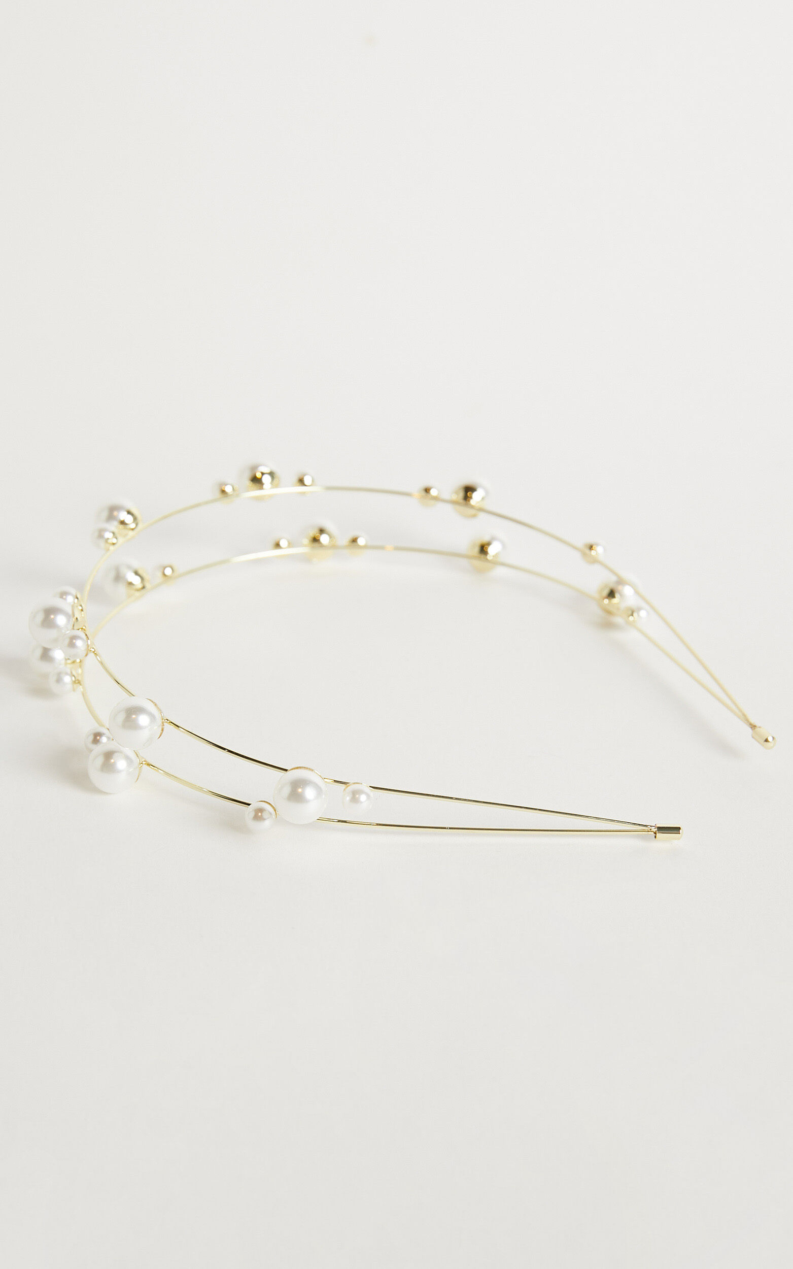 Eirene Layered Pearl Headband in Gold | Showpo