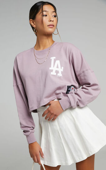 Majestic Oversized L.A Dodgers Mesh T-Shirt In Navy