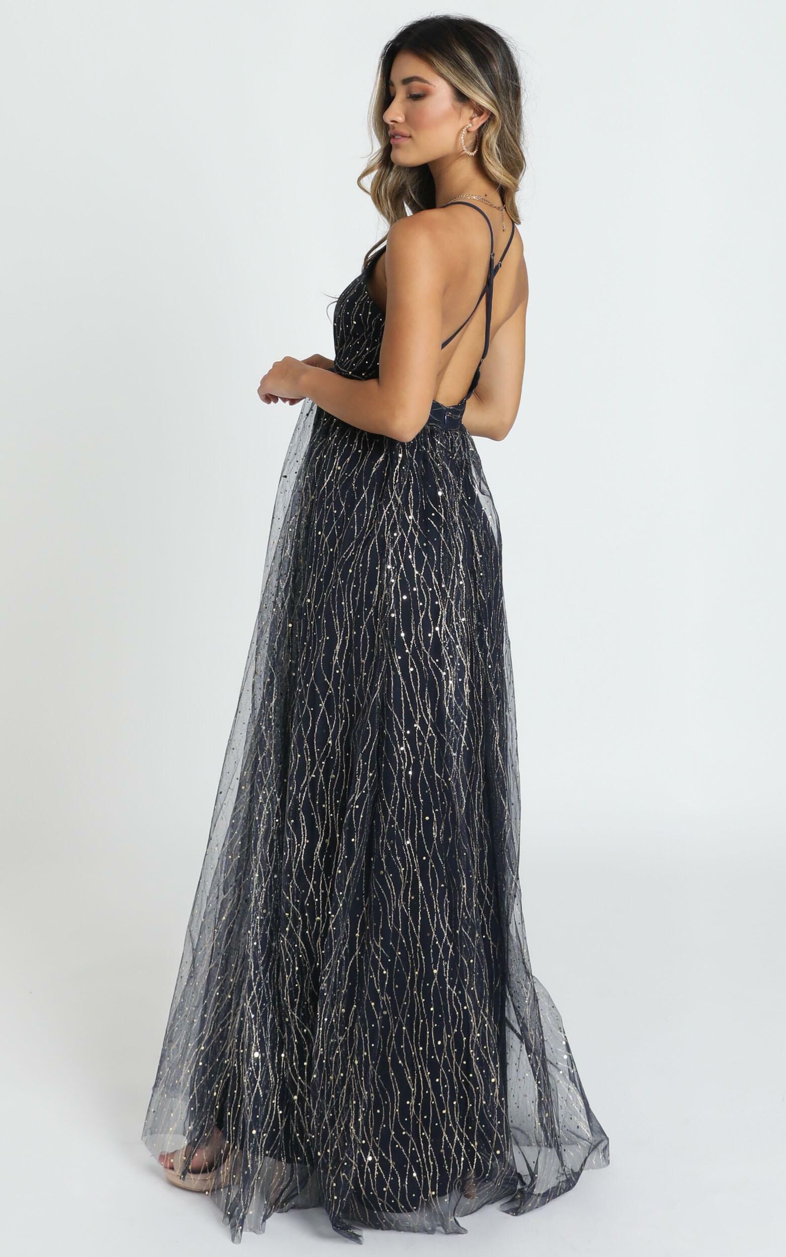 promenade maxi dress in navy