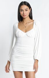Harrington Dress in White | Showpo USA