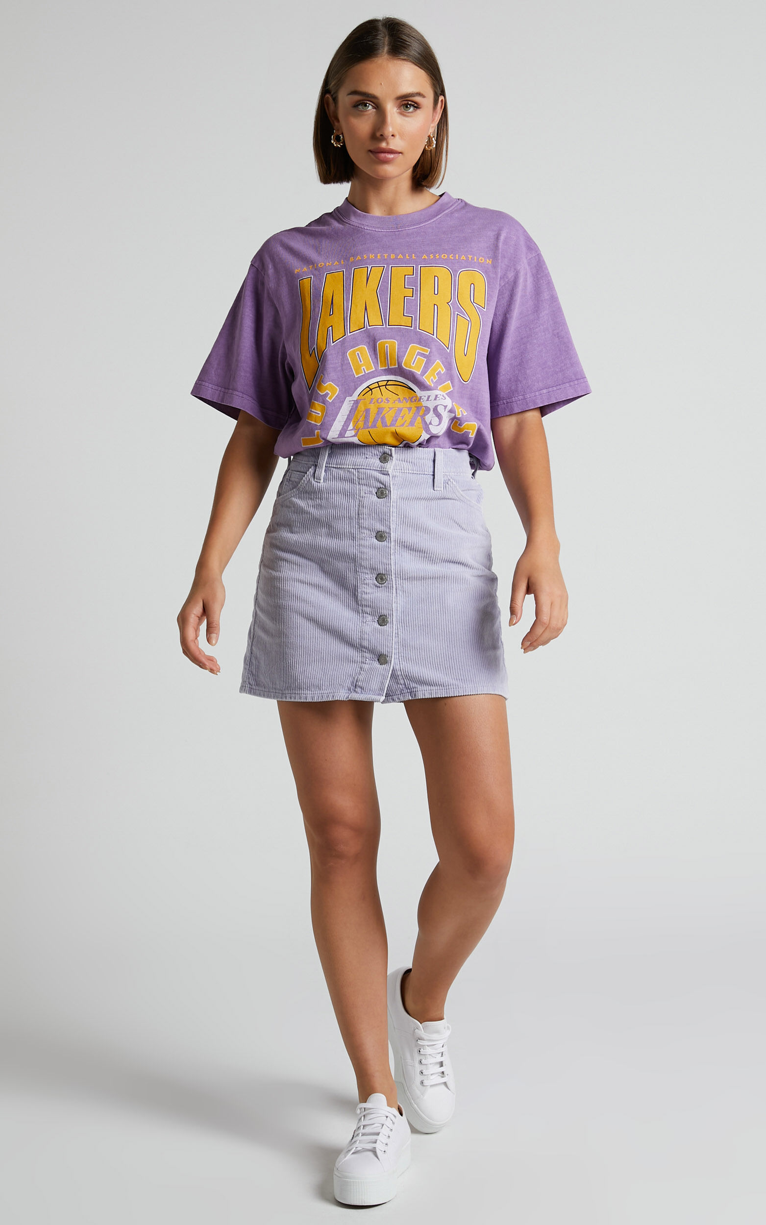 LA Lakers Division Arch Faded Purple Tee