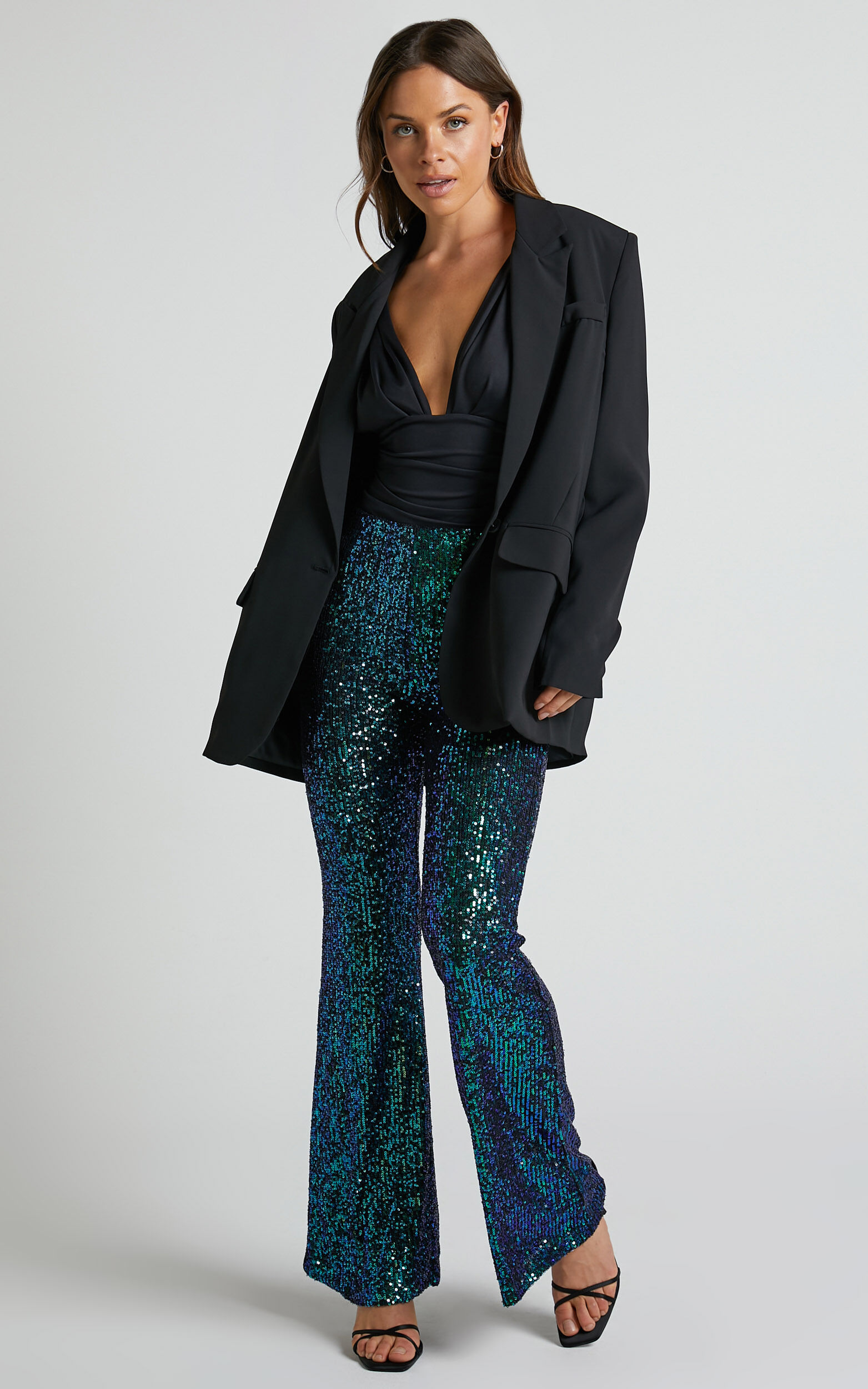 Sequin Embellished Pants - Silver Gusto Night, ALL PANTS, High-Waisted Pants,  BESTSELLERS, Wide-Leg Pants, SETS | Gusto