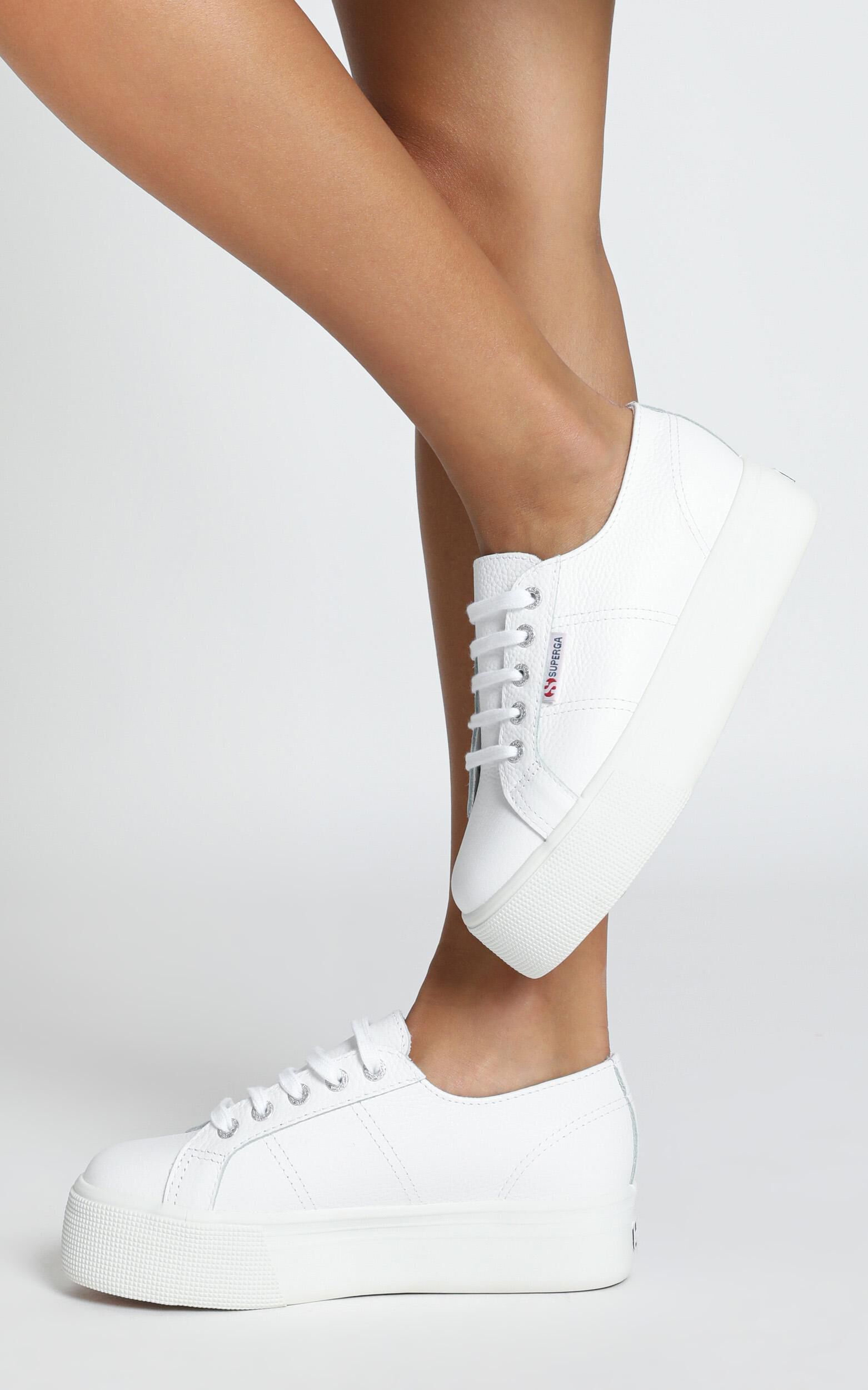 superga white leather platform sneakers