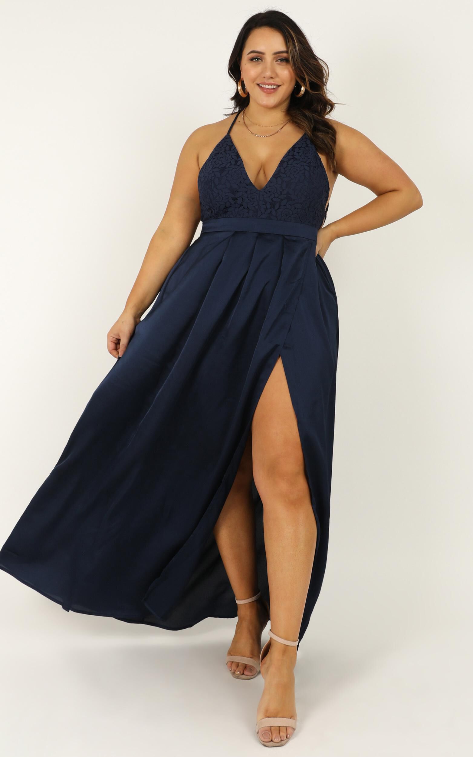 promenade maxi dress in navy