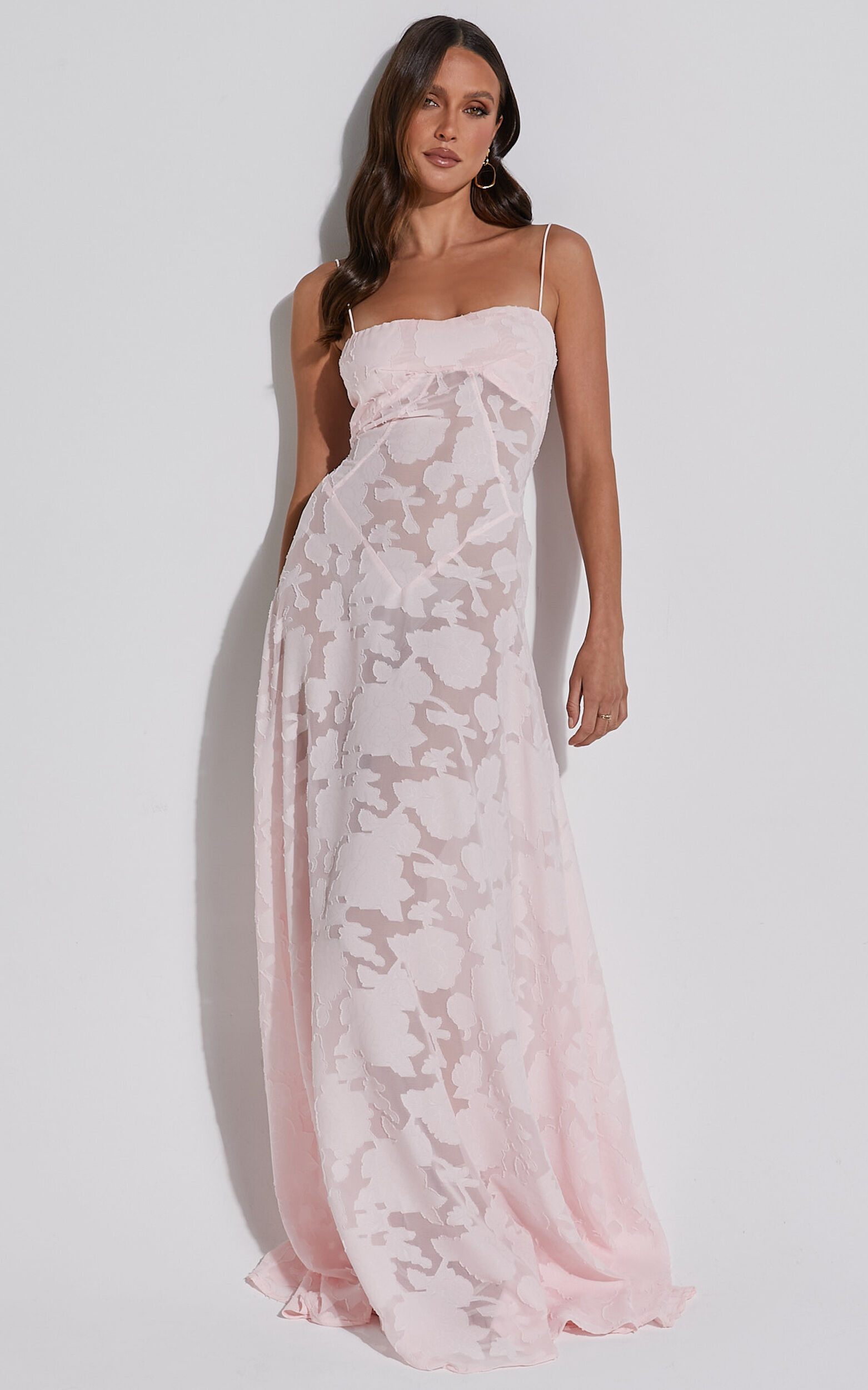 FLOWER SHEER JACQUARD Sleeveless Dress | nate-hospital.com