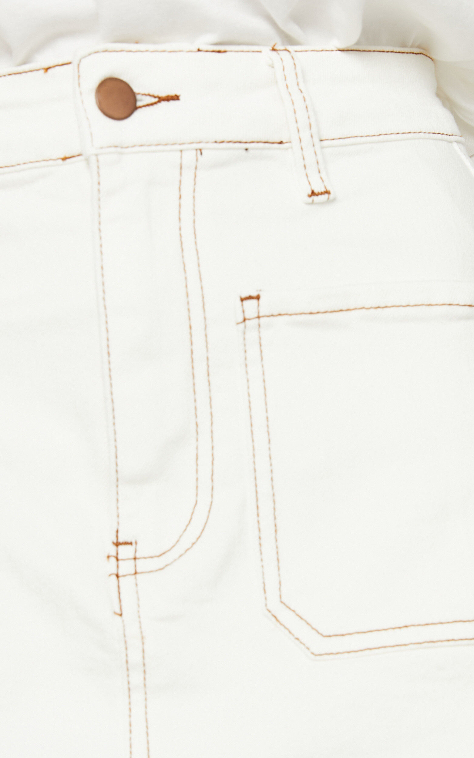 Showpo | Malcolm Jeans - Mid Rise Contrast Stitch Flared Denim Jeans in White Denim