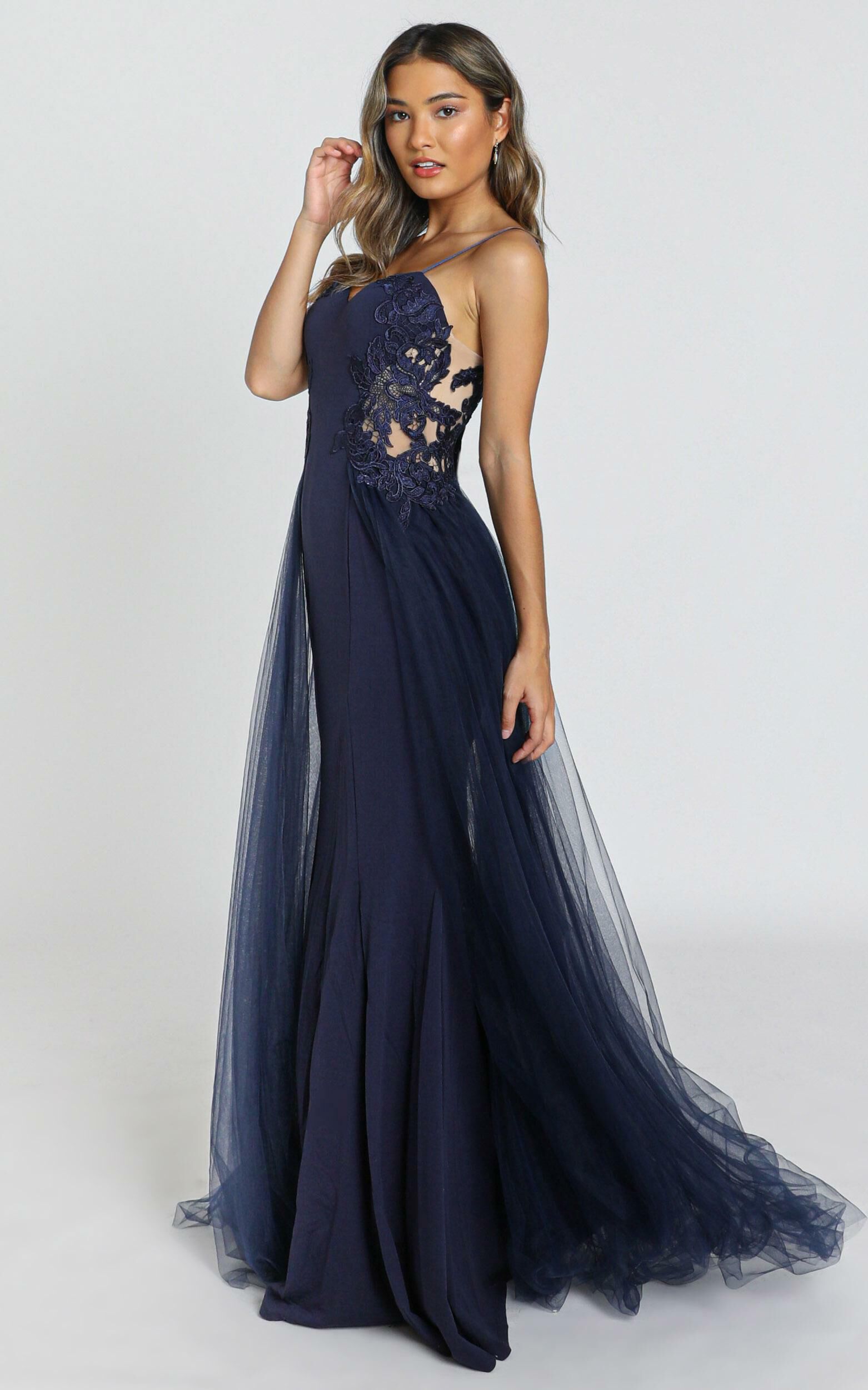 promenade maxi dress in navy