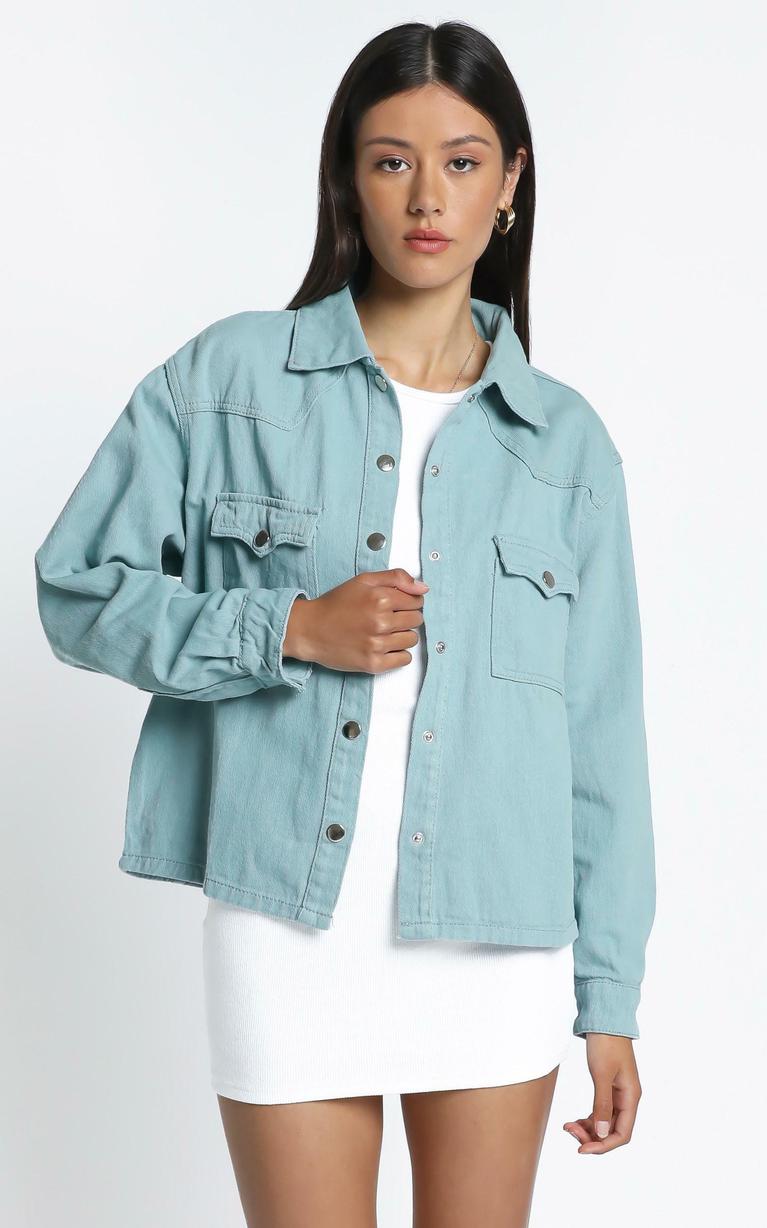 Alyssandra Denim Jacket in Sage | Showpo USA