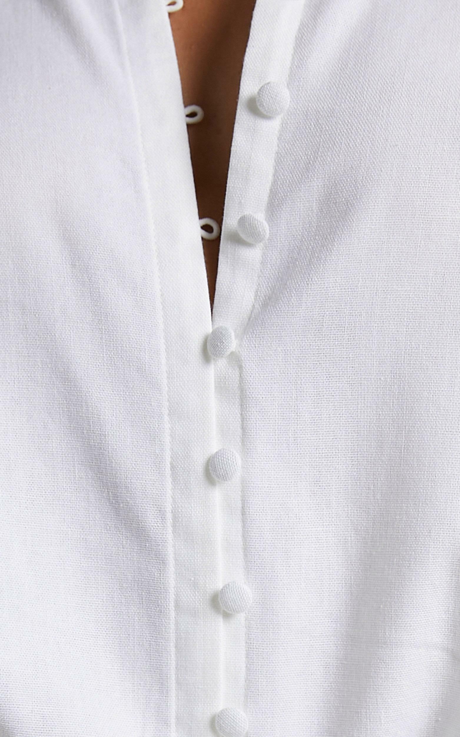 Kiva Long Sleeve Blouse in White | Showpo