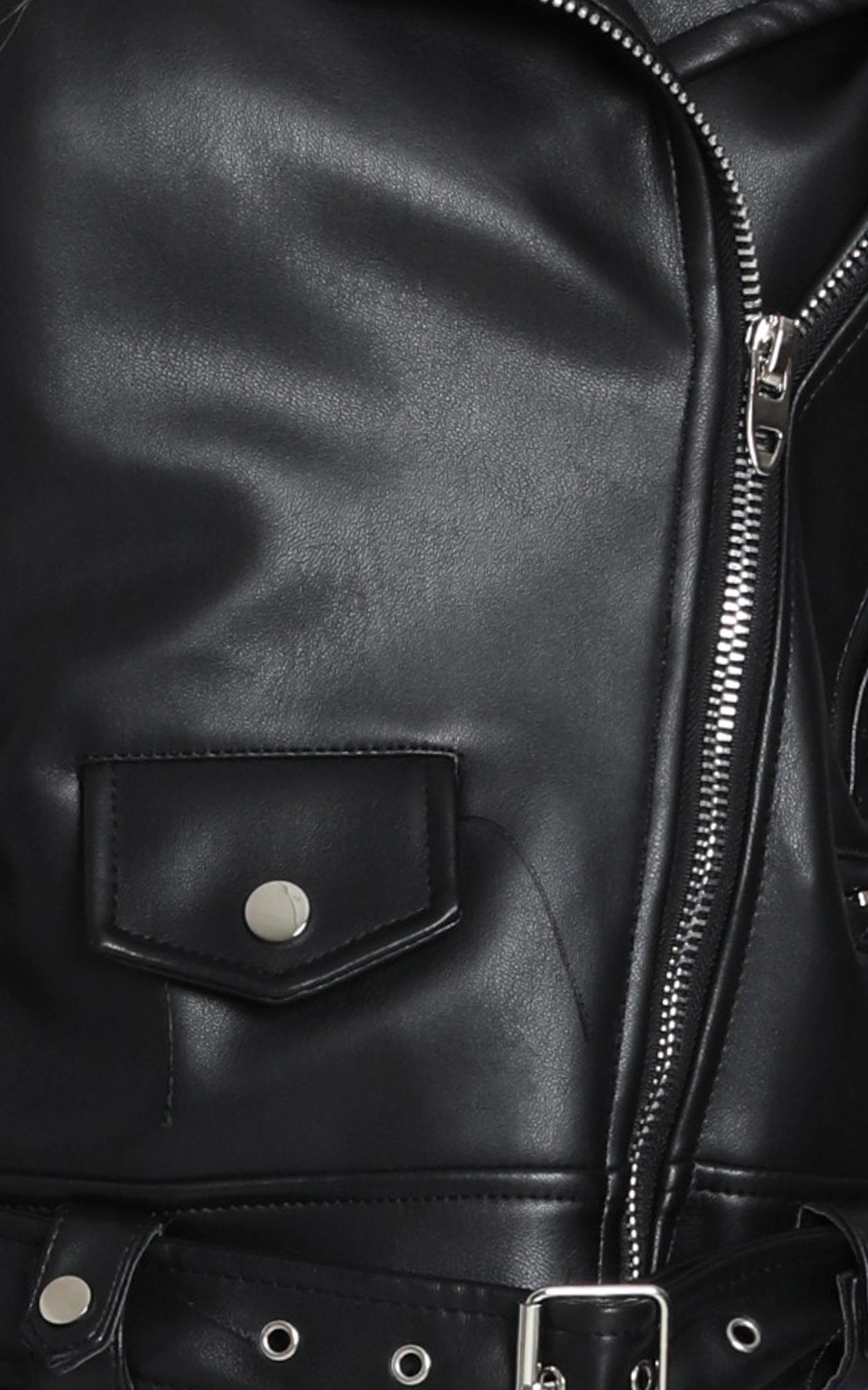 Hallie Jacket in Black Leatherette | Showpo