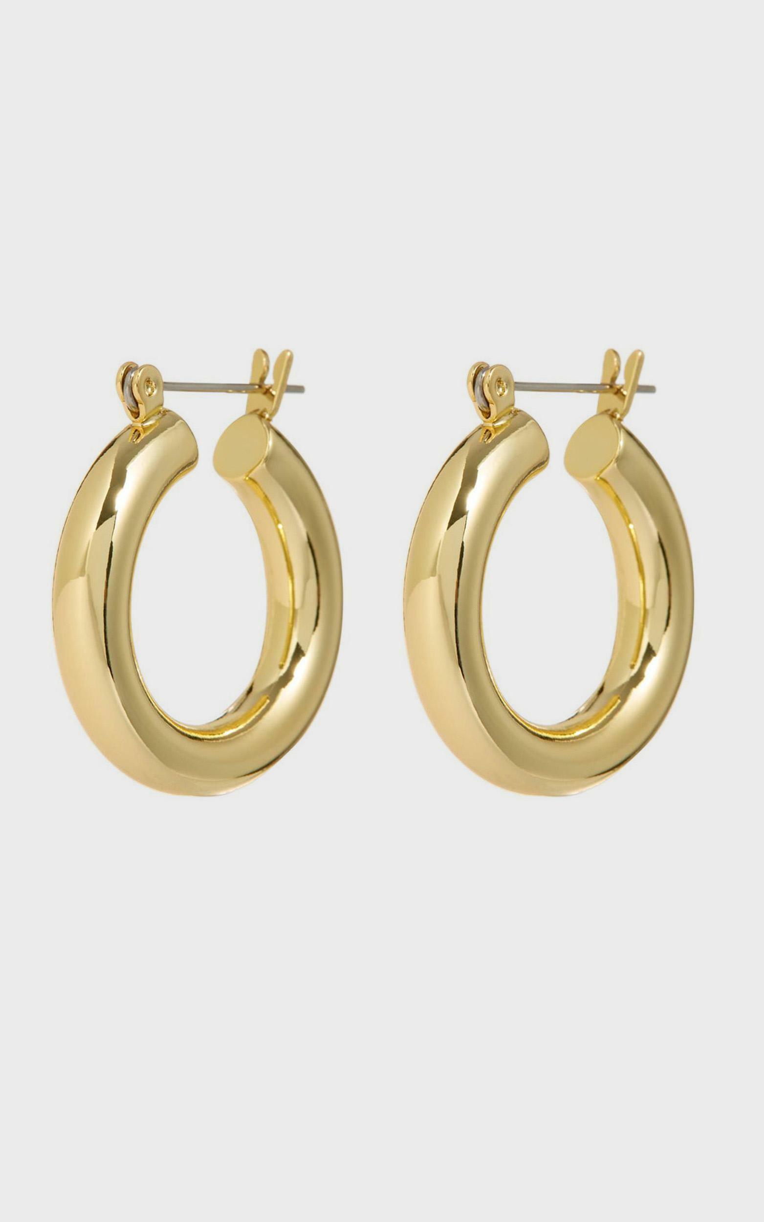 Luv AJ - The Baby Amalfi Tube Hoops in Gold | Showpo