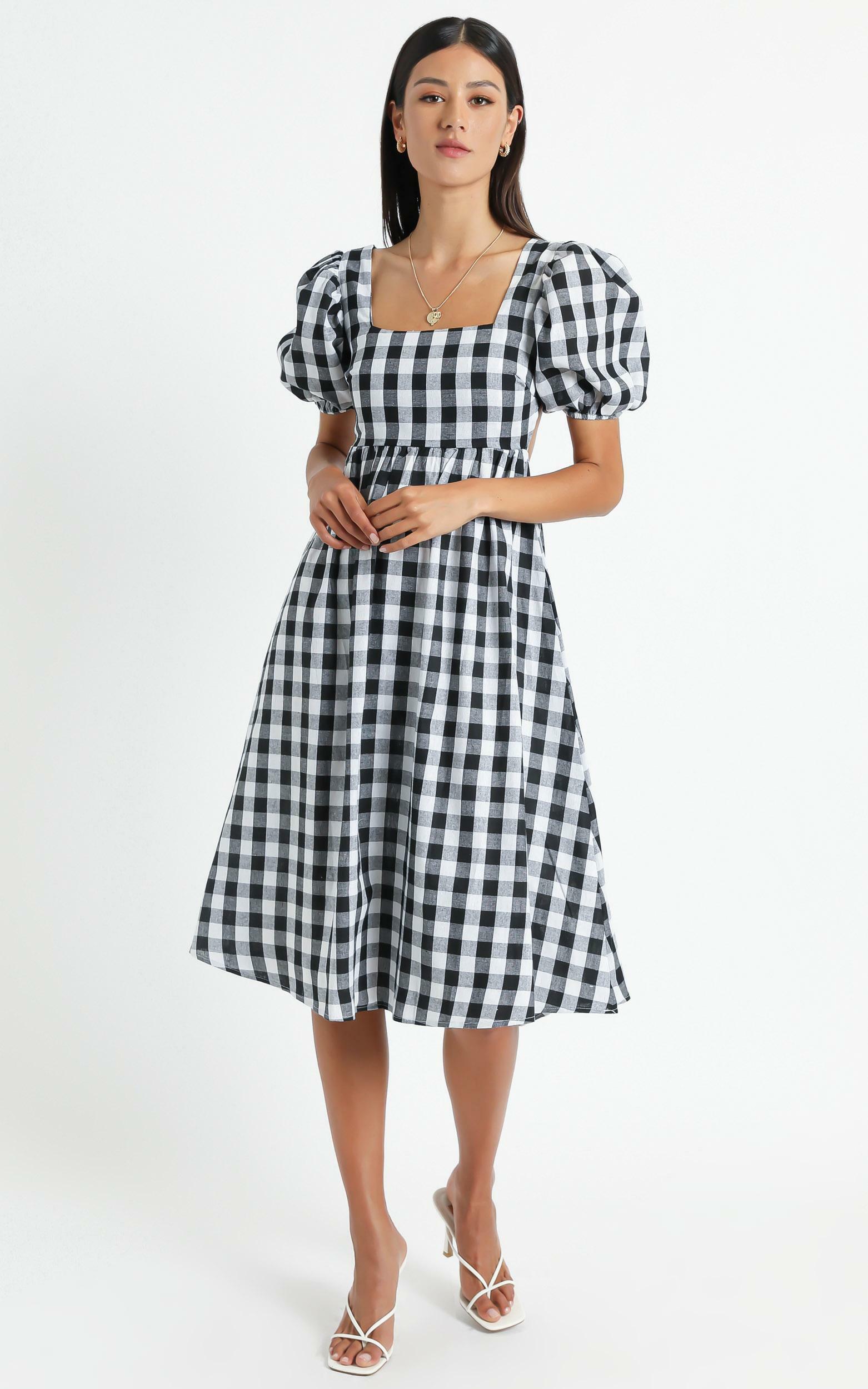 black gingham dress