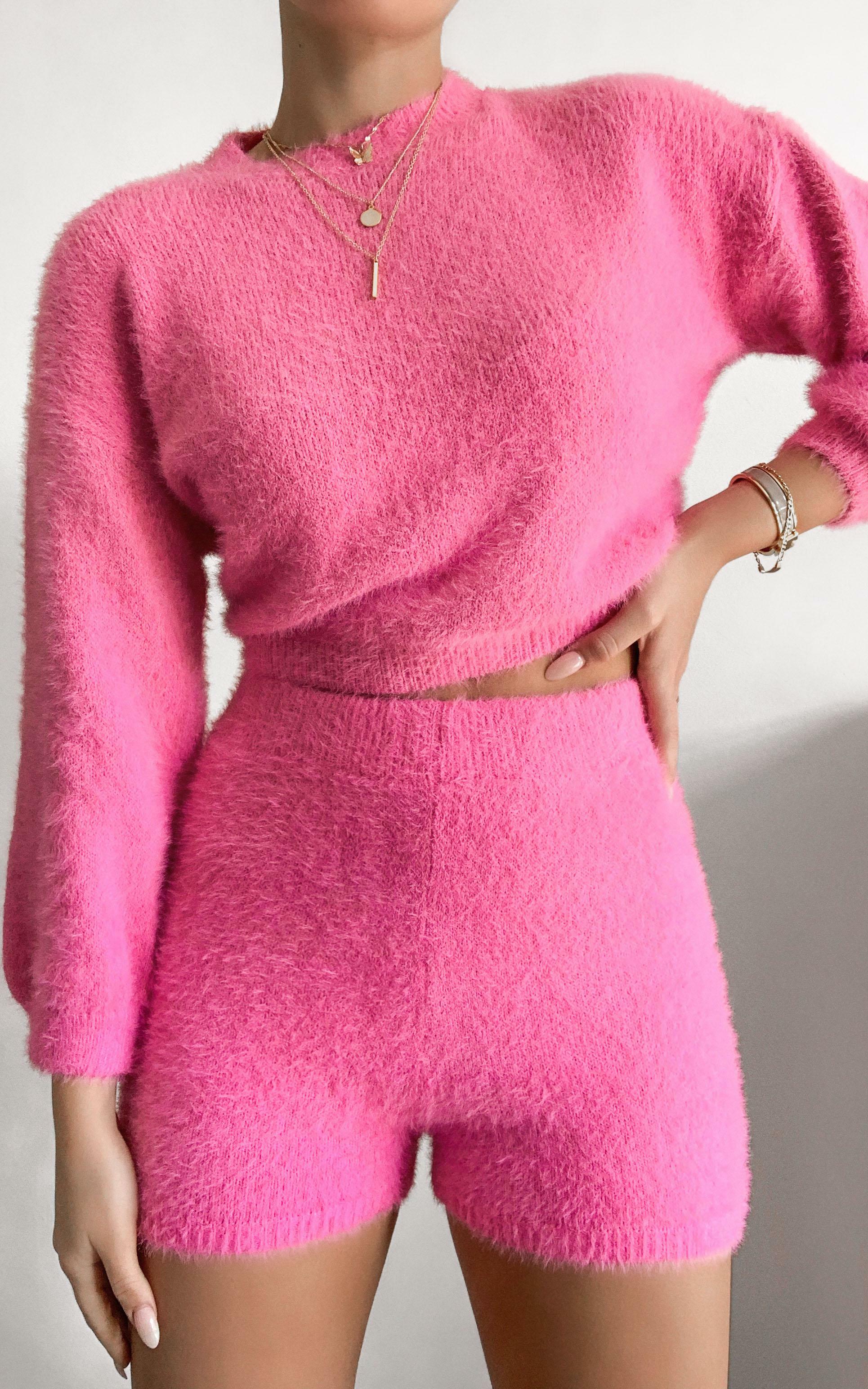 hot pink two piece outfit