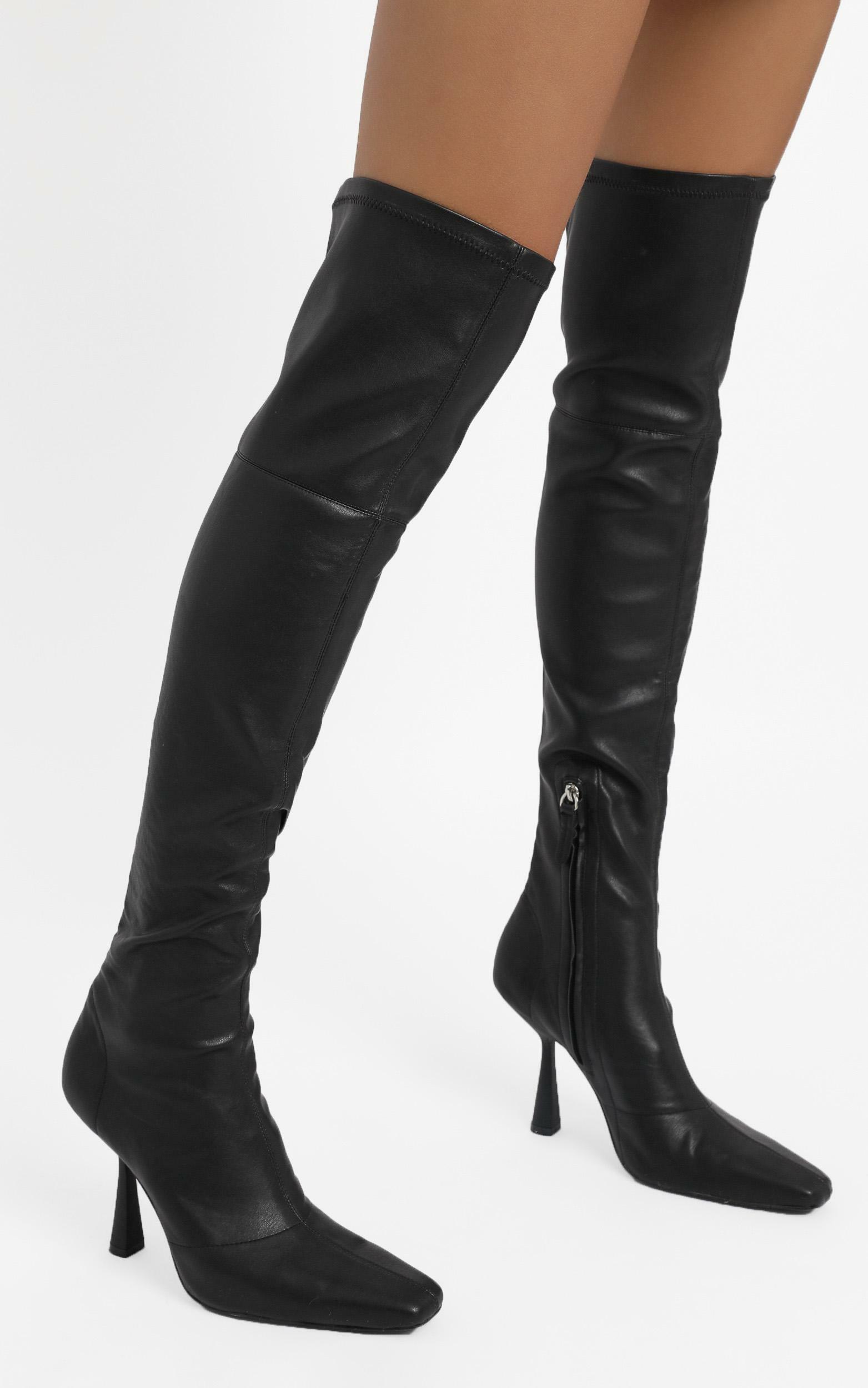 Alias Mae - Victoria Boots in Black Stretch | Showpo