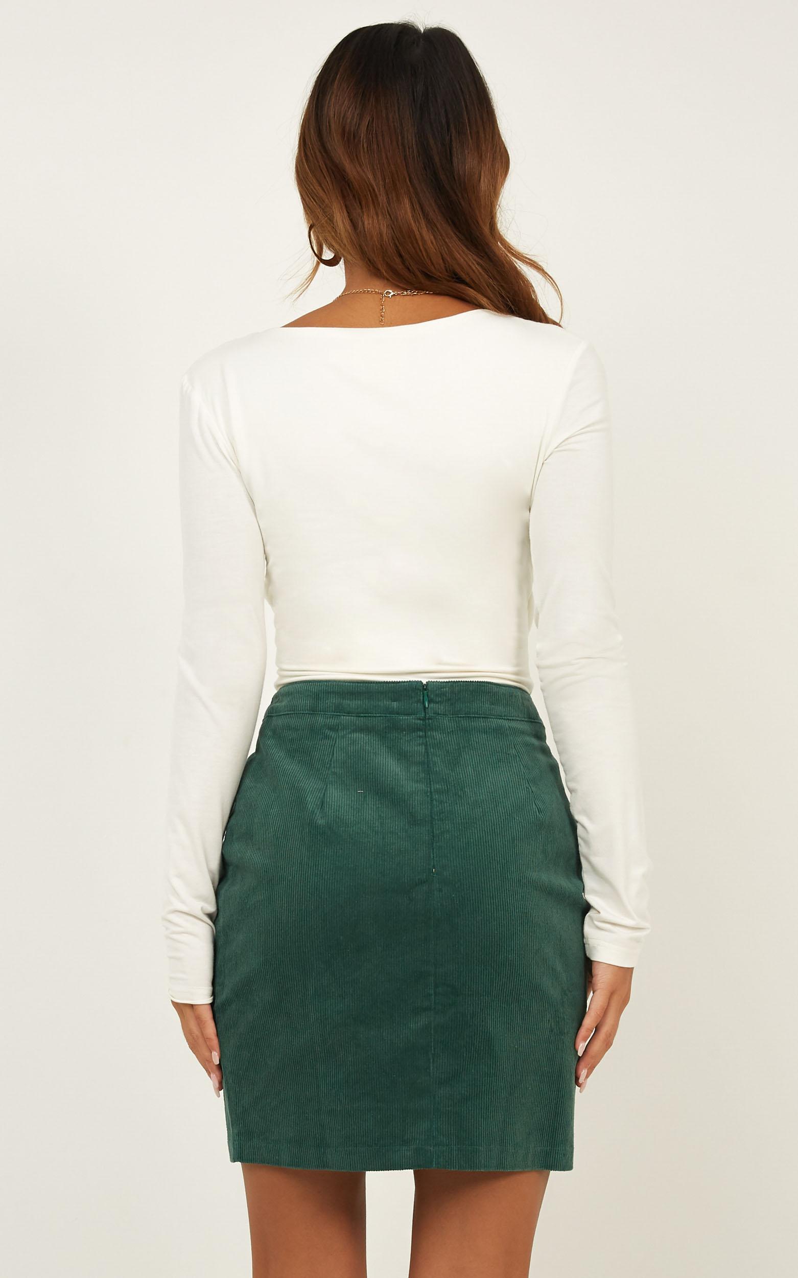 Chase The Sun Skirt In Emerald Cord | Showpo