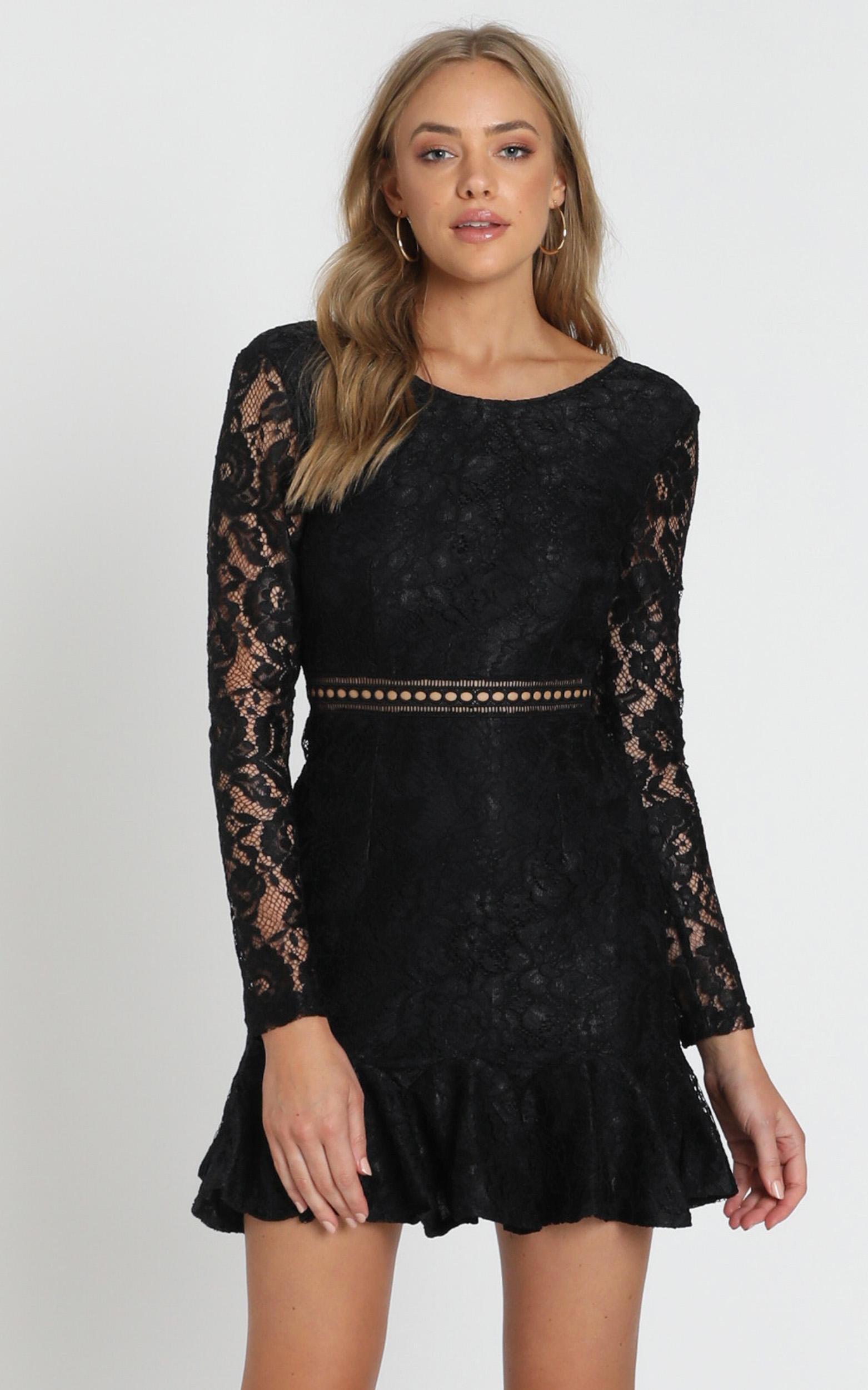 showpo black lace dress