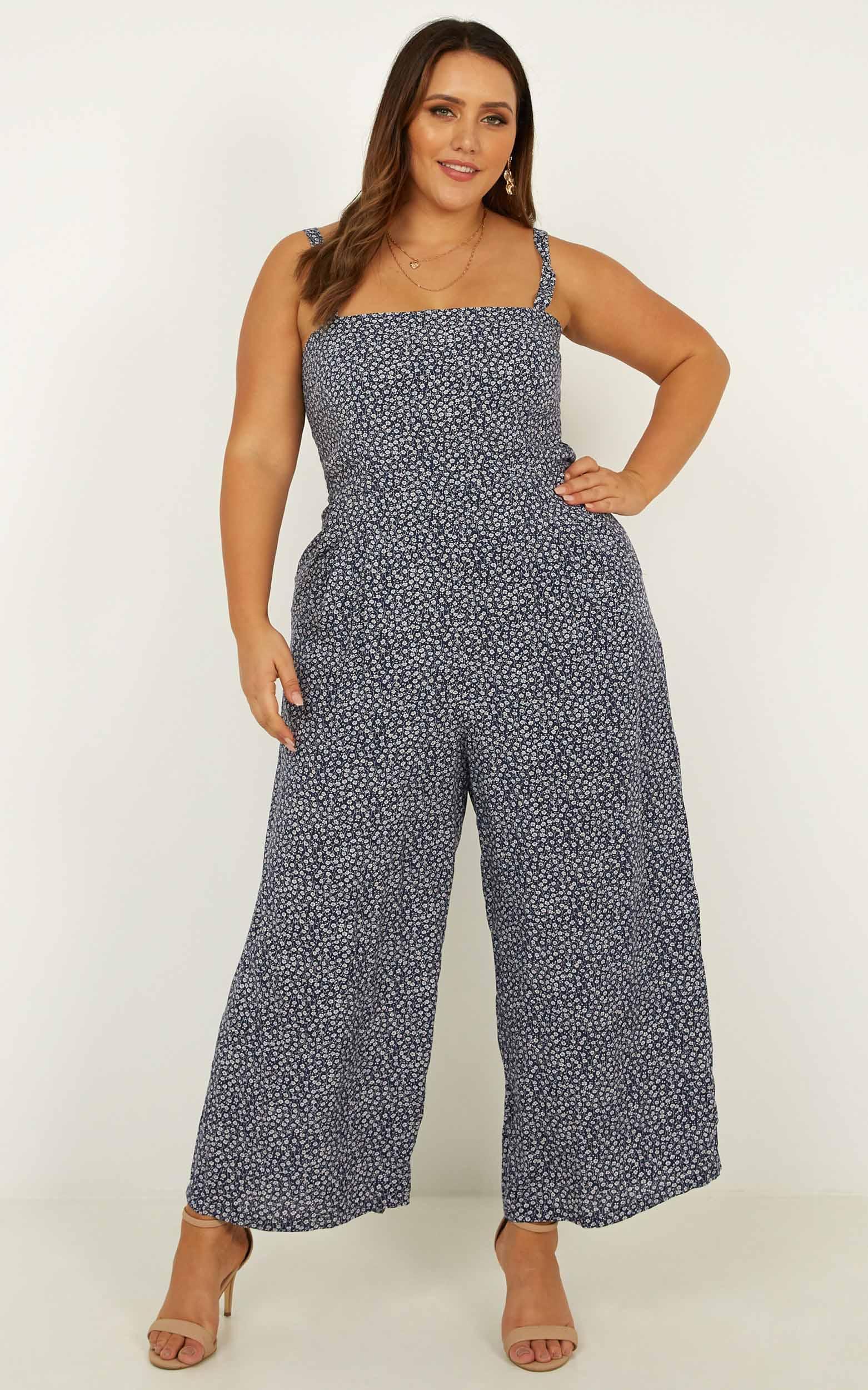 Life On The Road Jumpsuit In Navy Floral | Showpo