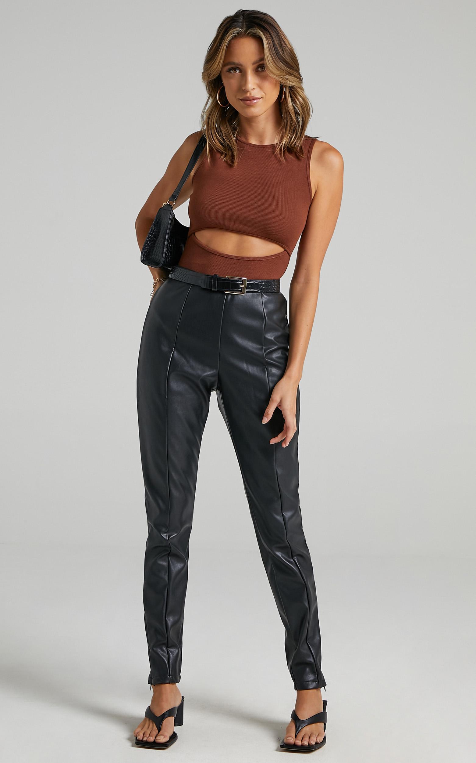 Kehlani Pants in Black Leatherette | Showpo USA