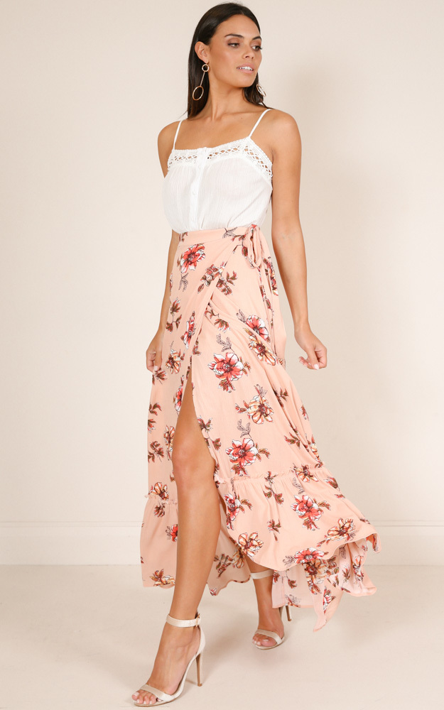 Wildflower Wrap Skirt In Blush Floral | Showpo