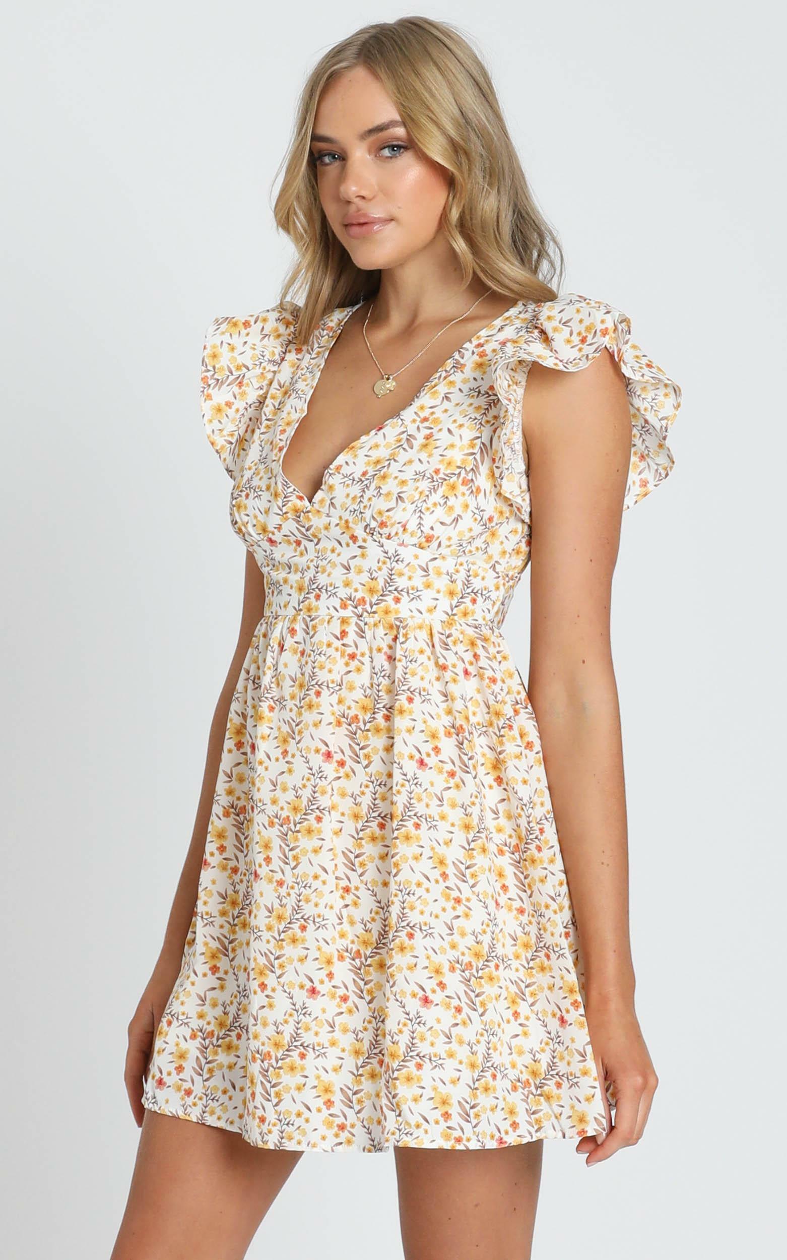 Back To Beginning Dress in Yellow Floral | Showpo USA