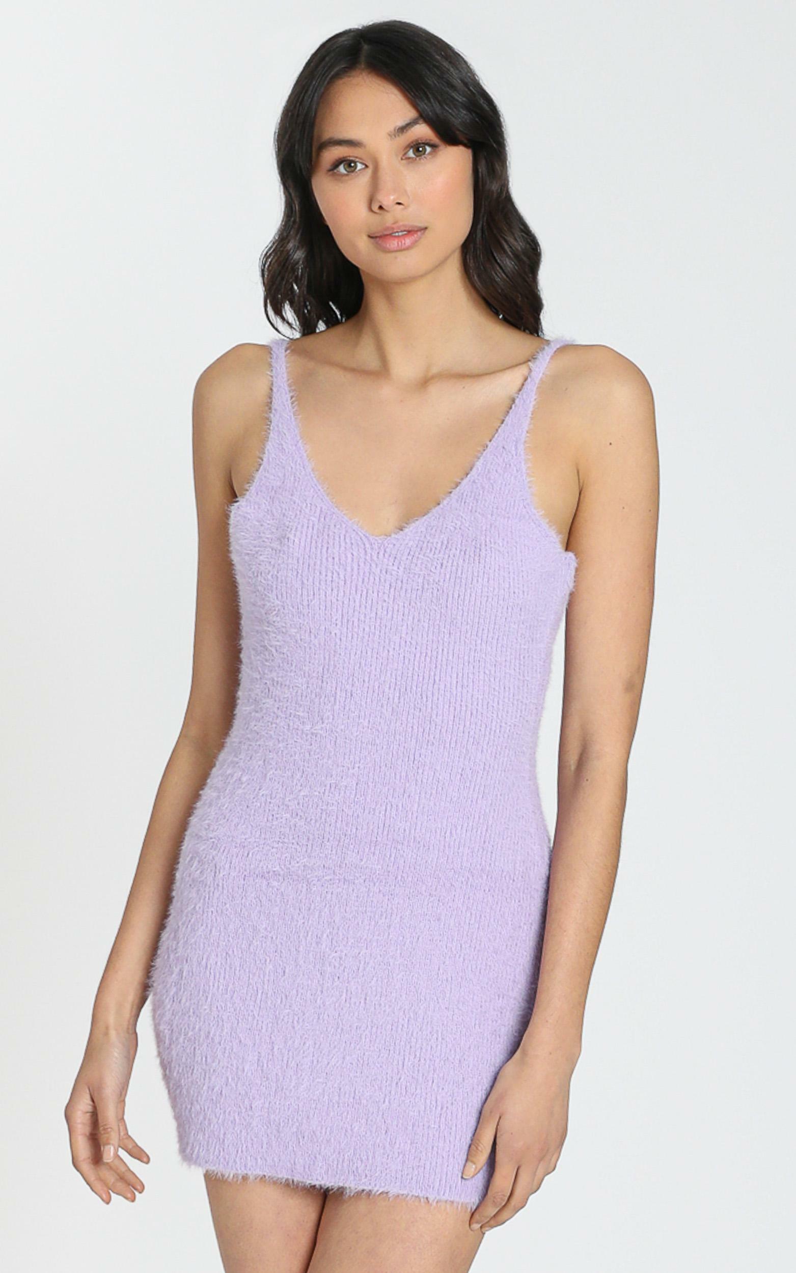 lavender knit dress