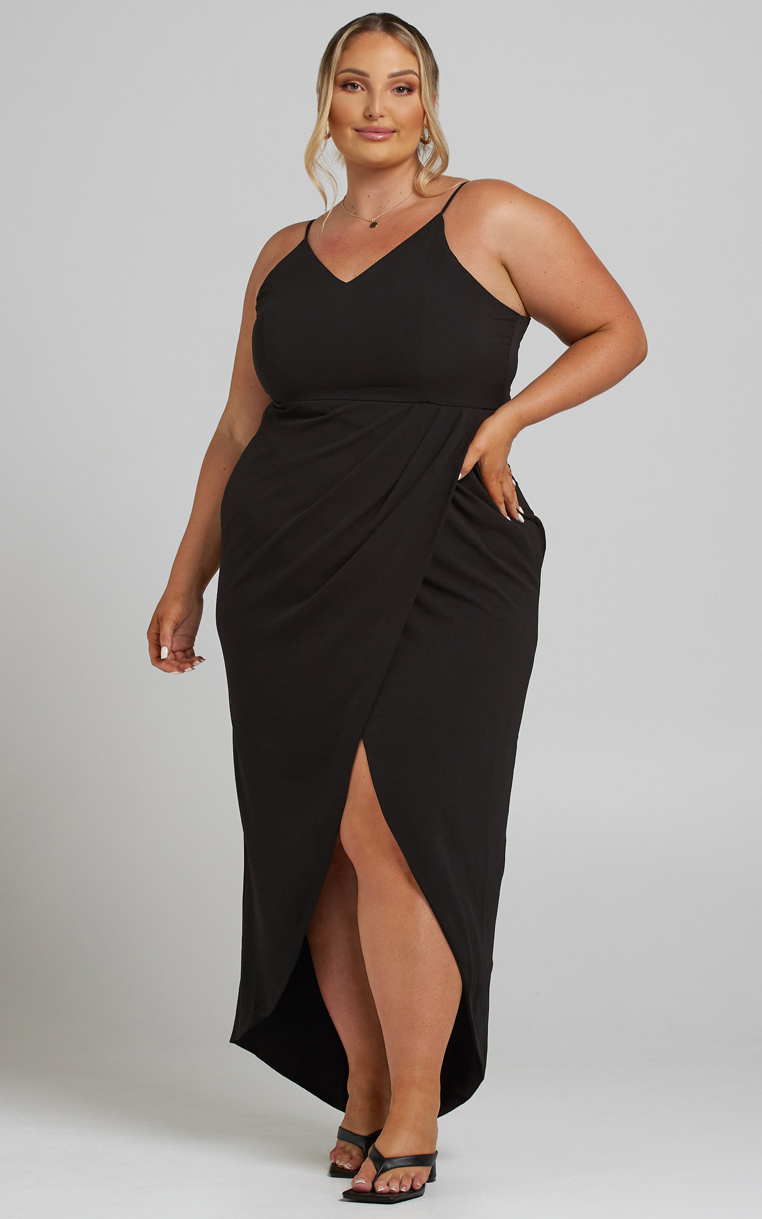 Lucky Day High Low Maxi Dress In Black | Showpo