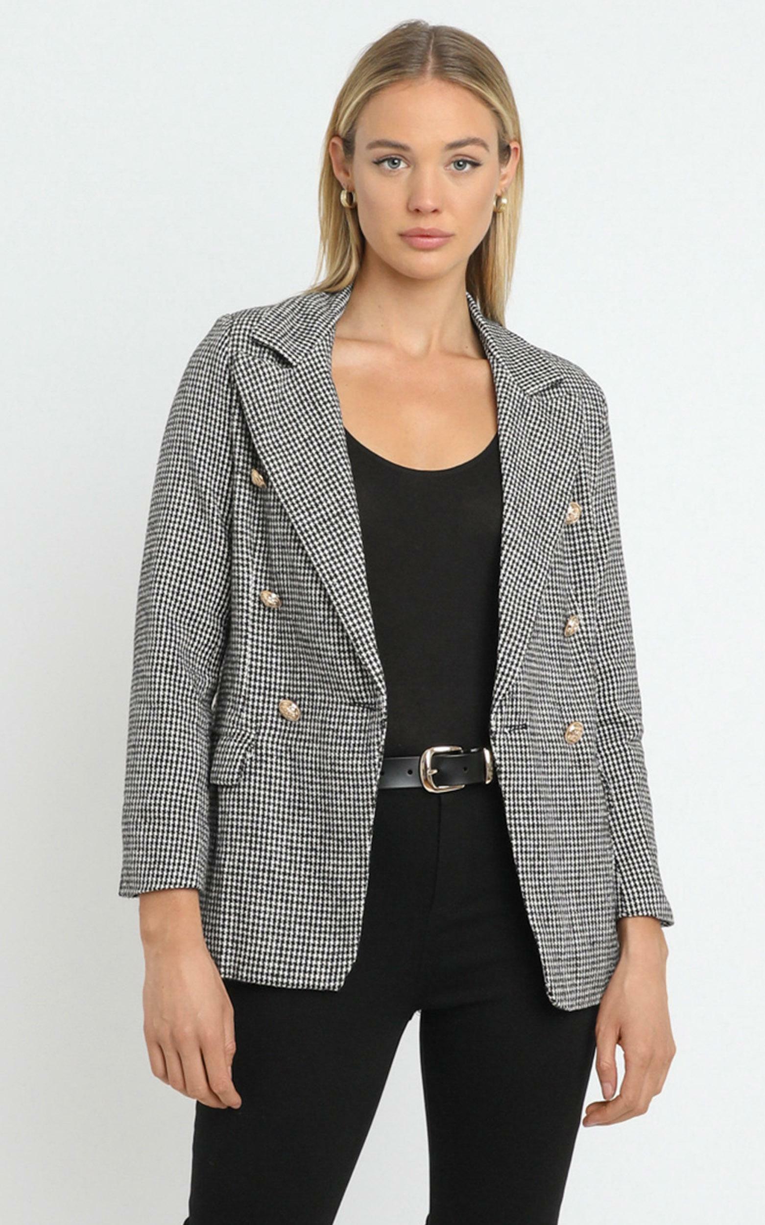 Marta Blazer in Black Houndstooth | Showpo USA