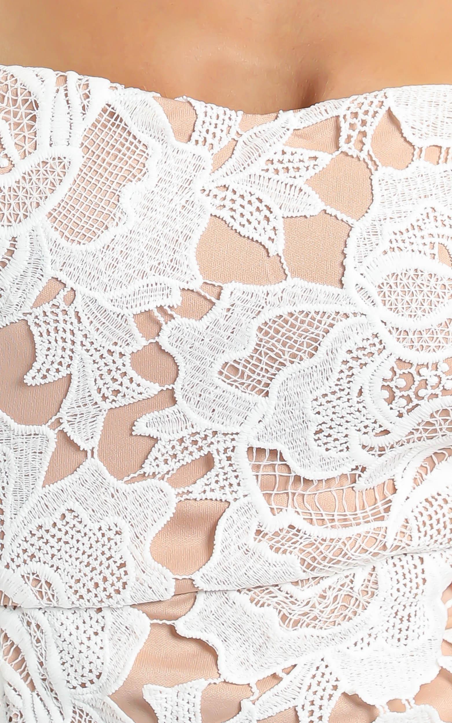 Lace To Lace Dress In White Lace | Showpo