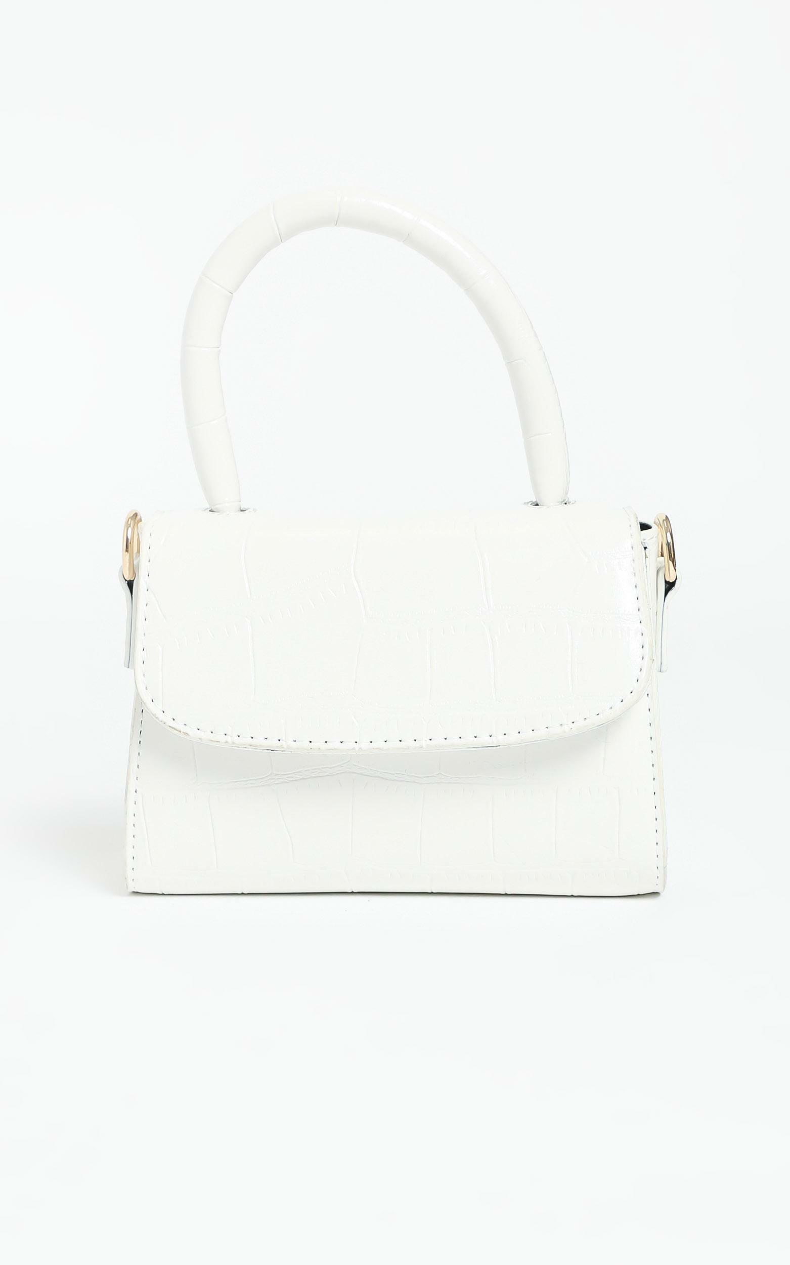 Halfway There Bag In White Croc | Showpo
