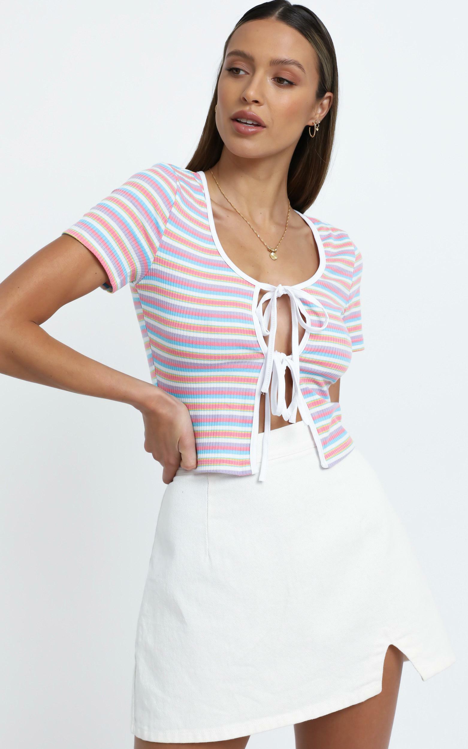 Tara Top in Blush Stripe | Showpo