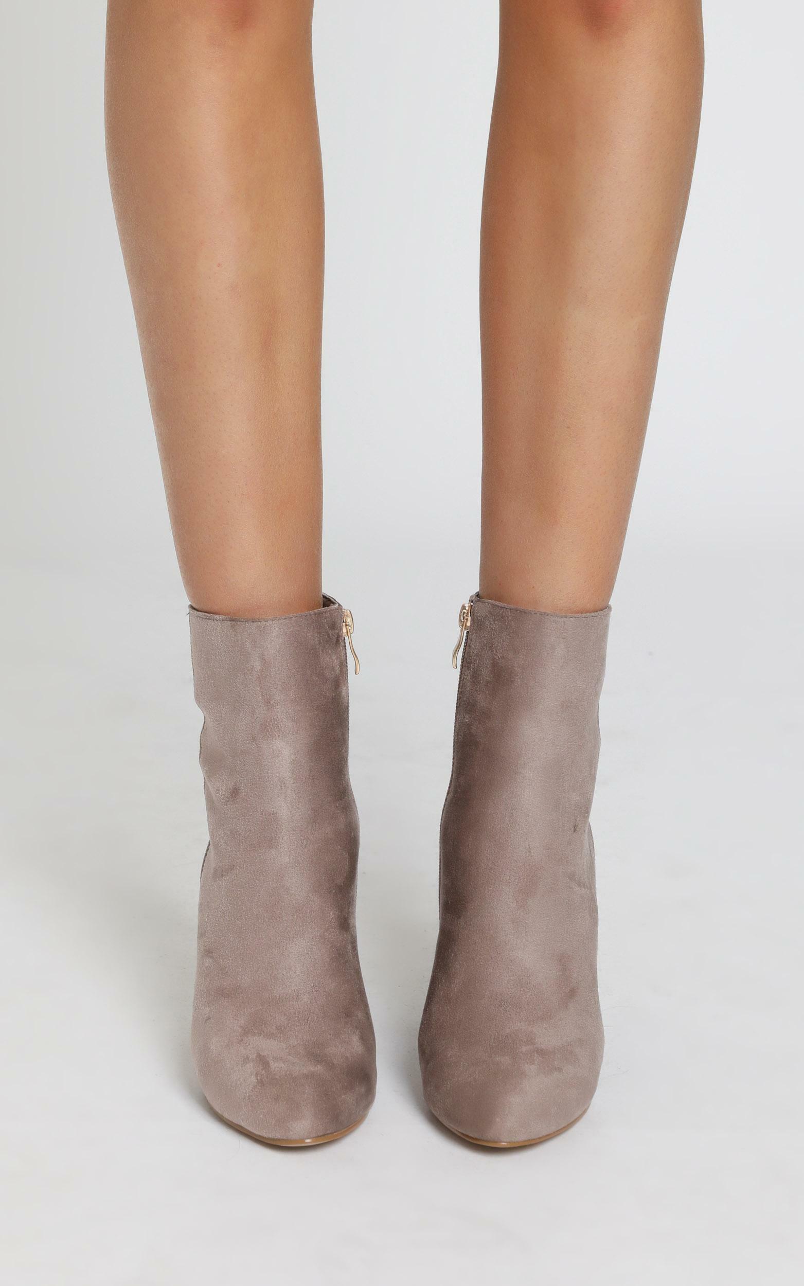 nude booties low heel