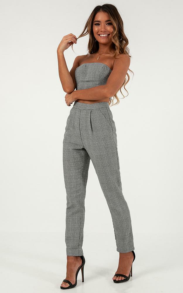 Bad And Boujee Two Piece Set In Black Houndstooth | Showpo
