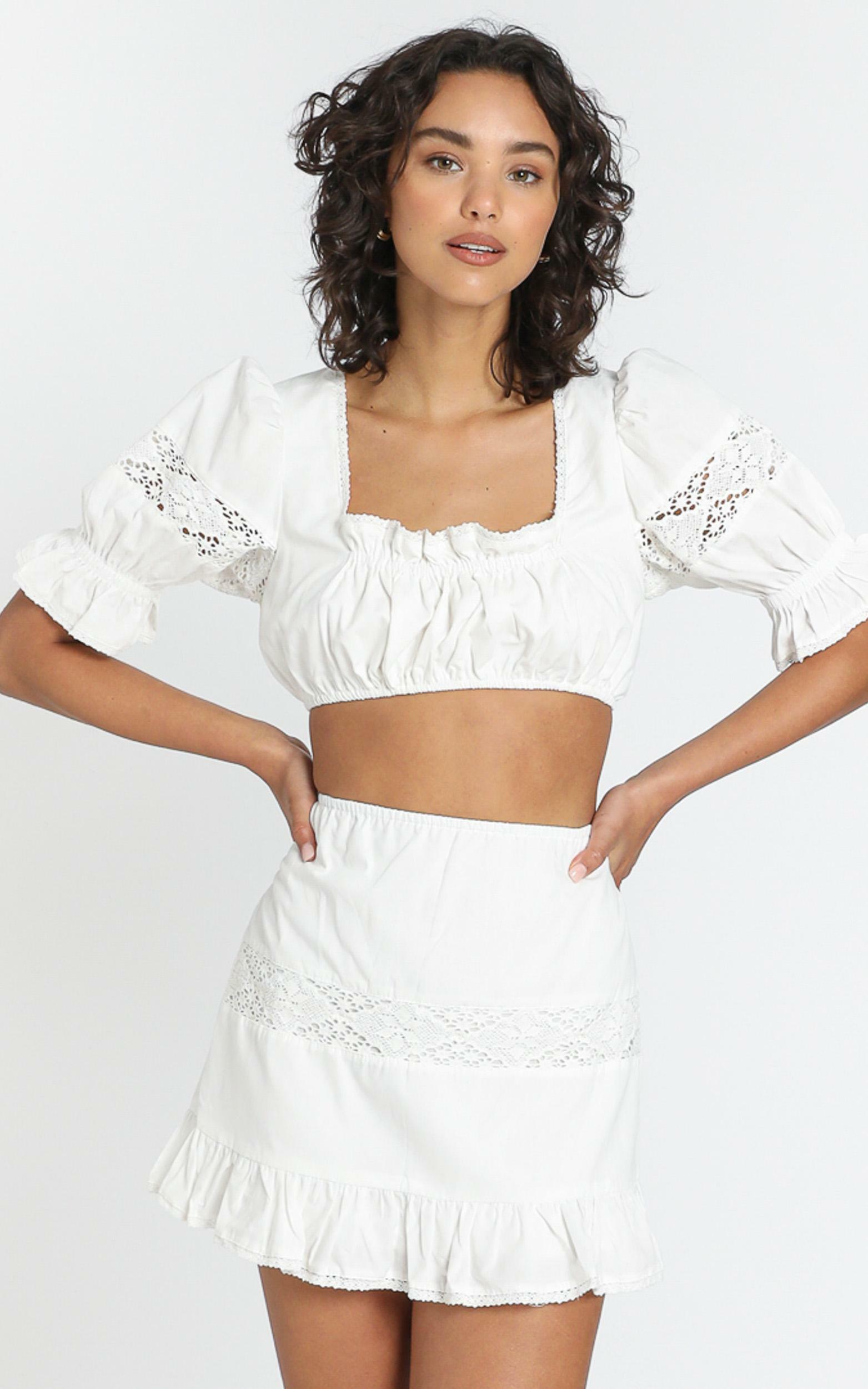 white linen two piece set