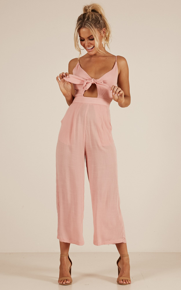 showpo pink jumpsuit