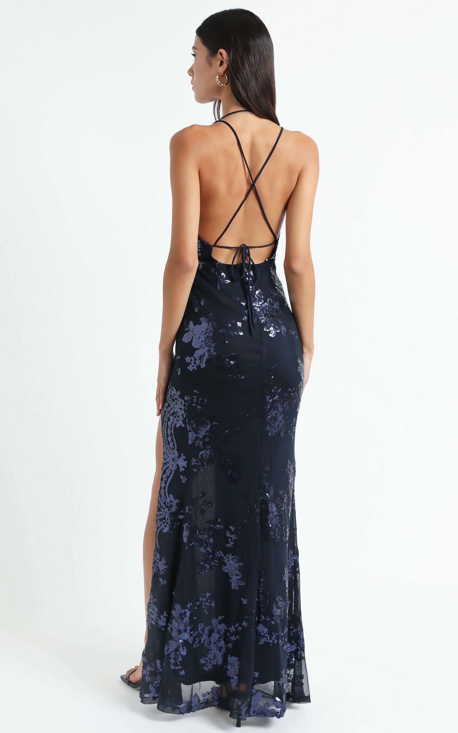 Out Till Dawn Maxi Dress In Navy Sequin | Showpo