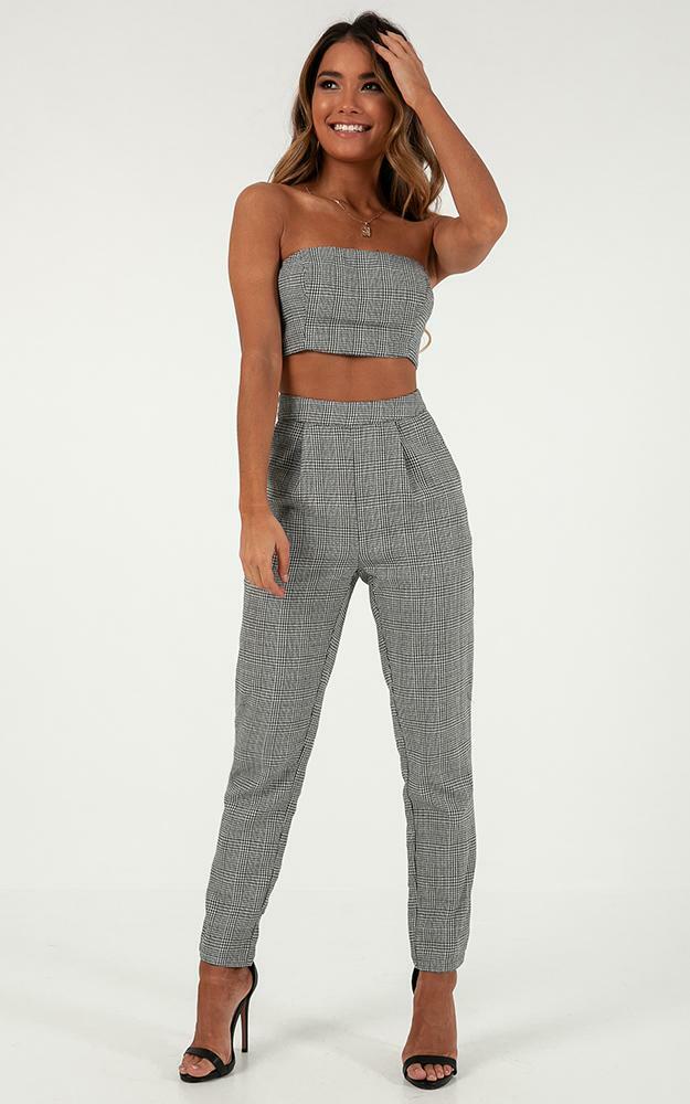 Bad And Boujee Two Piece Set In Black Houndstooth | Showpo